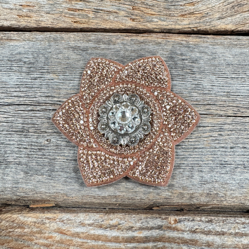 Copper Pointed Flower Rhinestone Rosette - Assorted Conchos — view 7