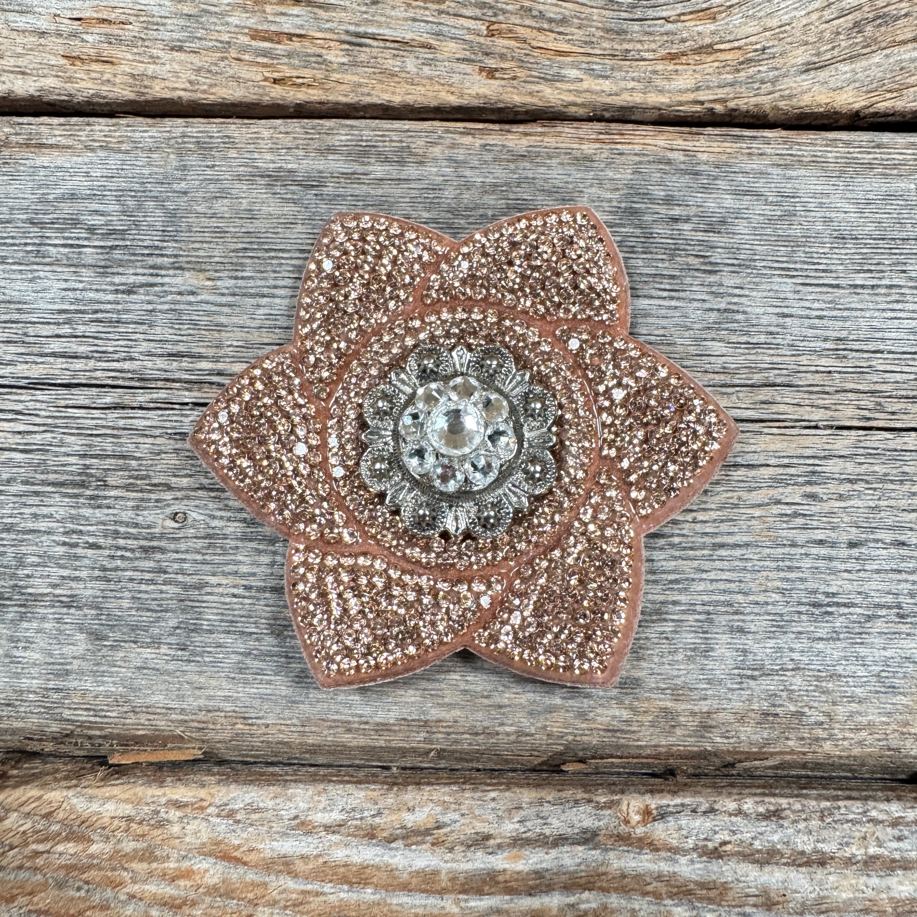 Copper Pointed Flower Rhinestone Rosette - Assorted Conchos — view 7