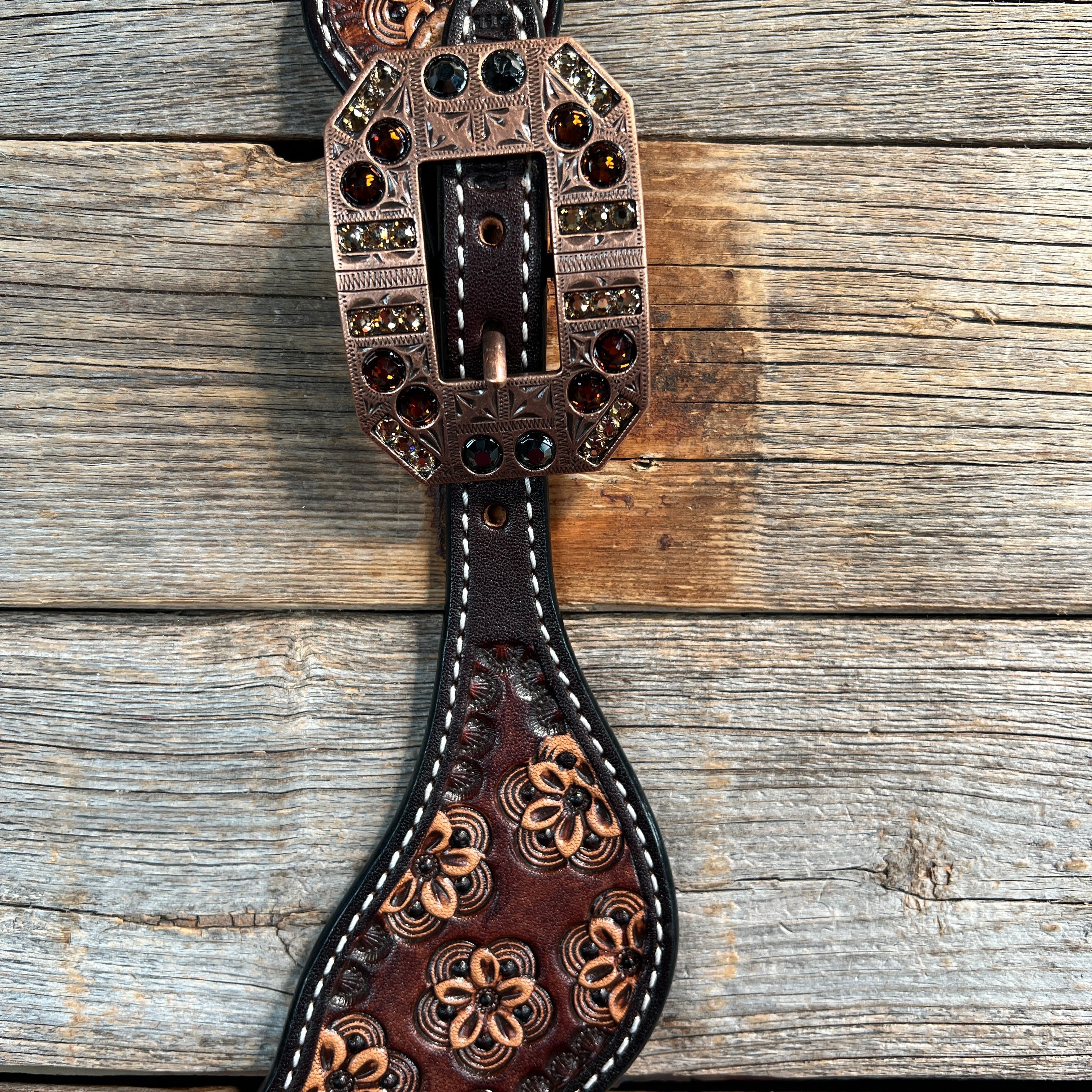Flower Power Jet, Champagne, Topaz Spur Straps #SS121 — view 2