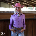 Purple Stitched Performance Rodeo Shirt