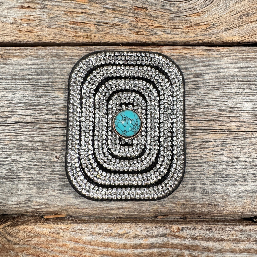 Black Rectangle Rhinestone Rosette - Assorted Conchos — view 4