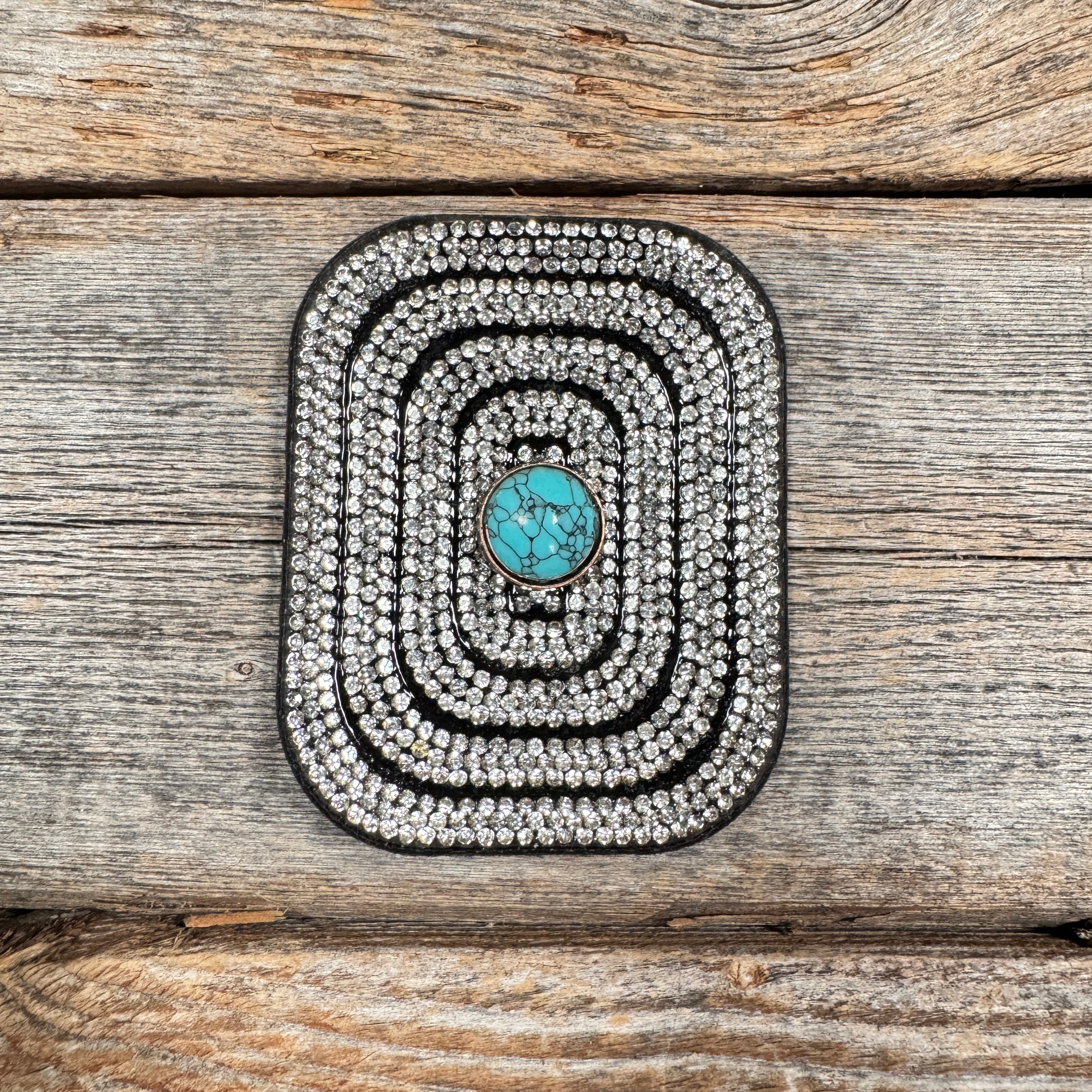 Black Rectangle Rhinestone Rosette - Assorted Conchos — view 4
