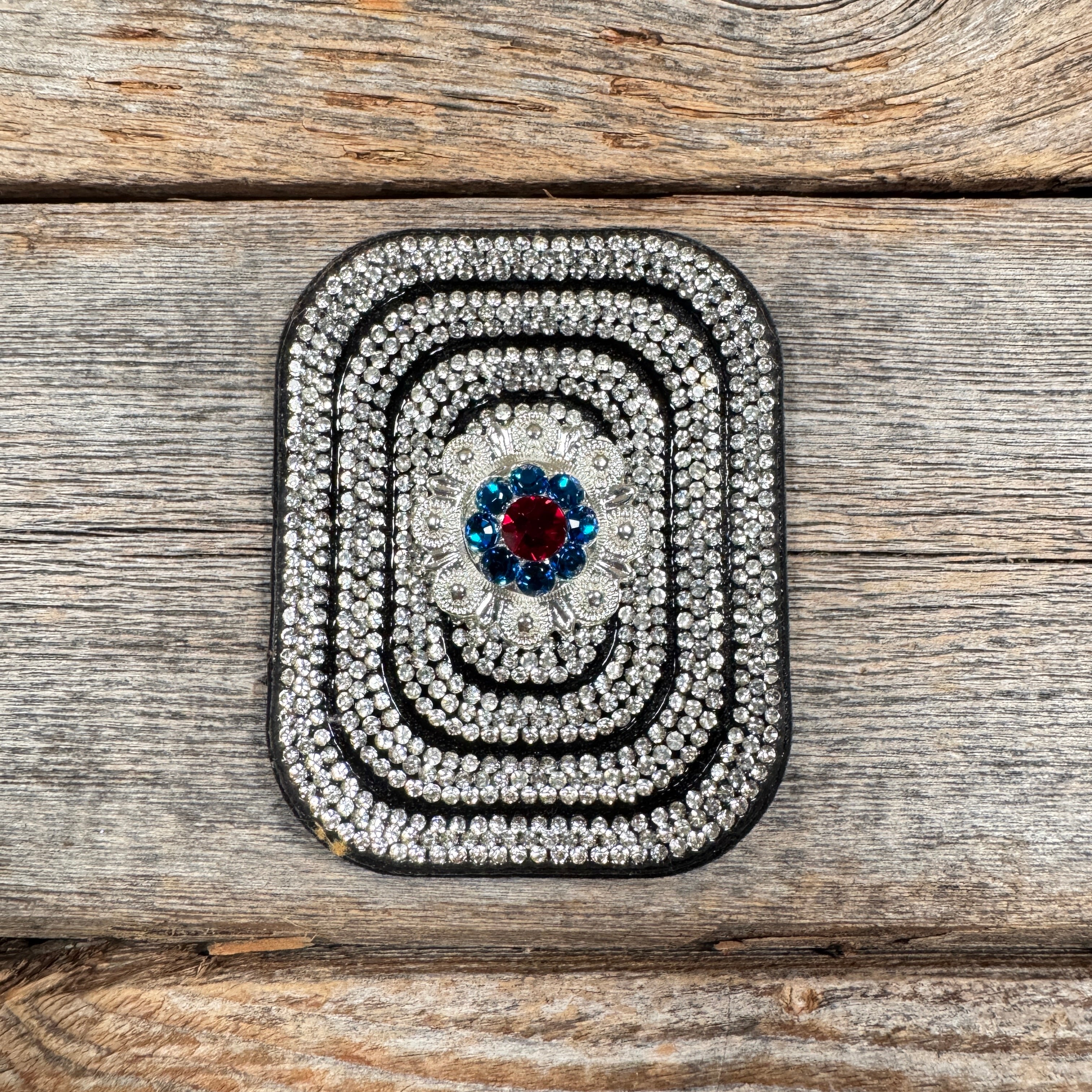 Black Rectangle Rhinestone Rosette - Assorted Conchos — view 6