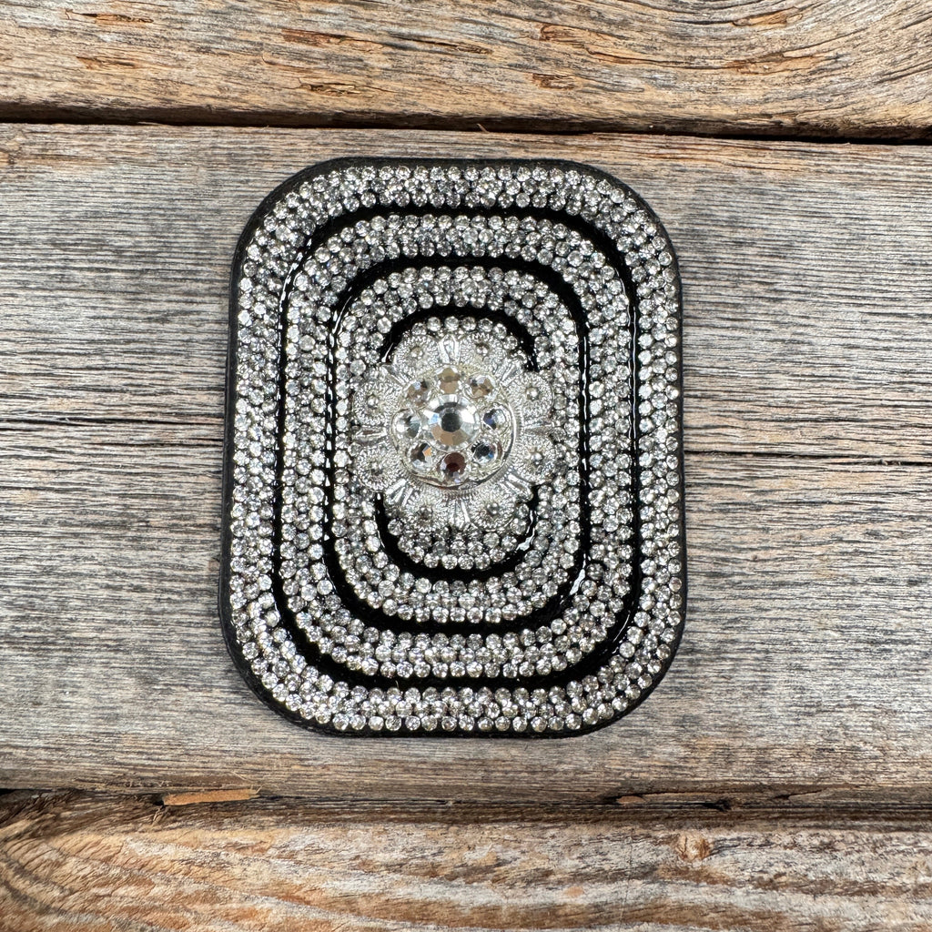Black Rectangle Rhinestone Rosette - Assorted Conchos — view 7