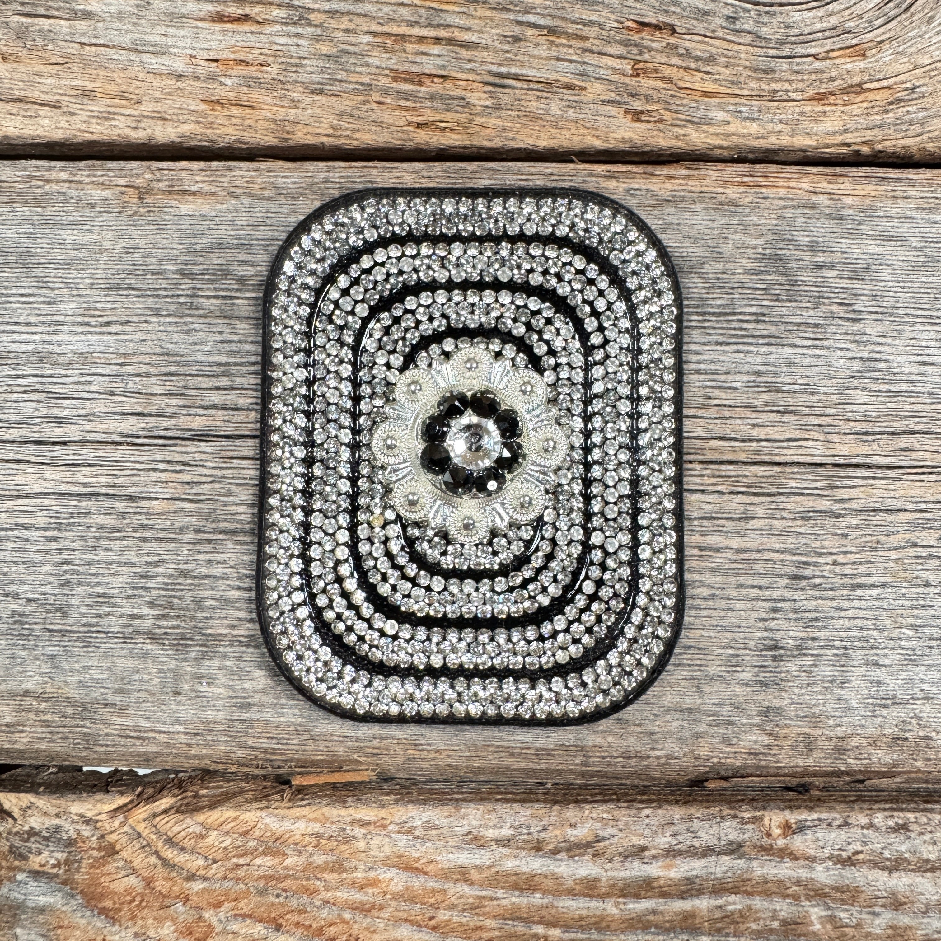 Black Rectangle Rhinestone Rosette - Assorted Conchos — view 5