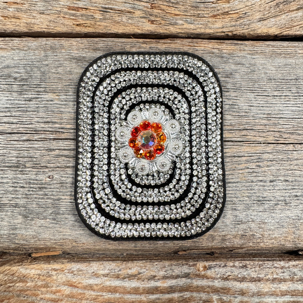 Black Rectangle Rhinestone Rosette - Assorted Conchos — view 3