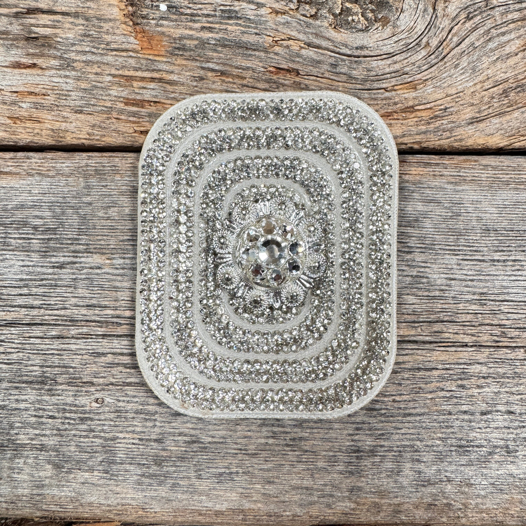White Rectangle Rhinestone Rosette - Assorted Conchos — view 5
