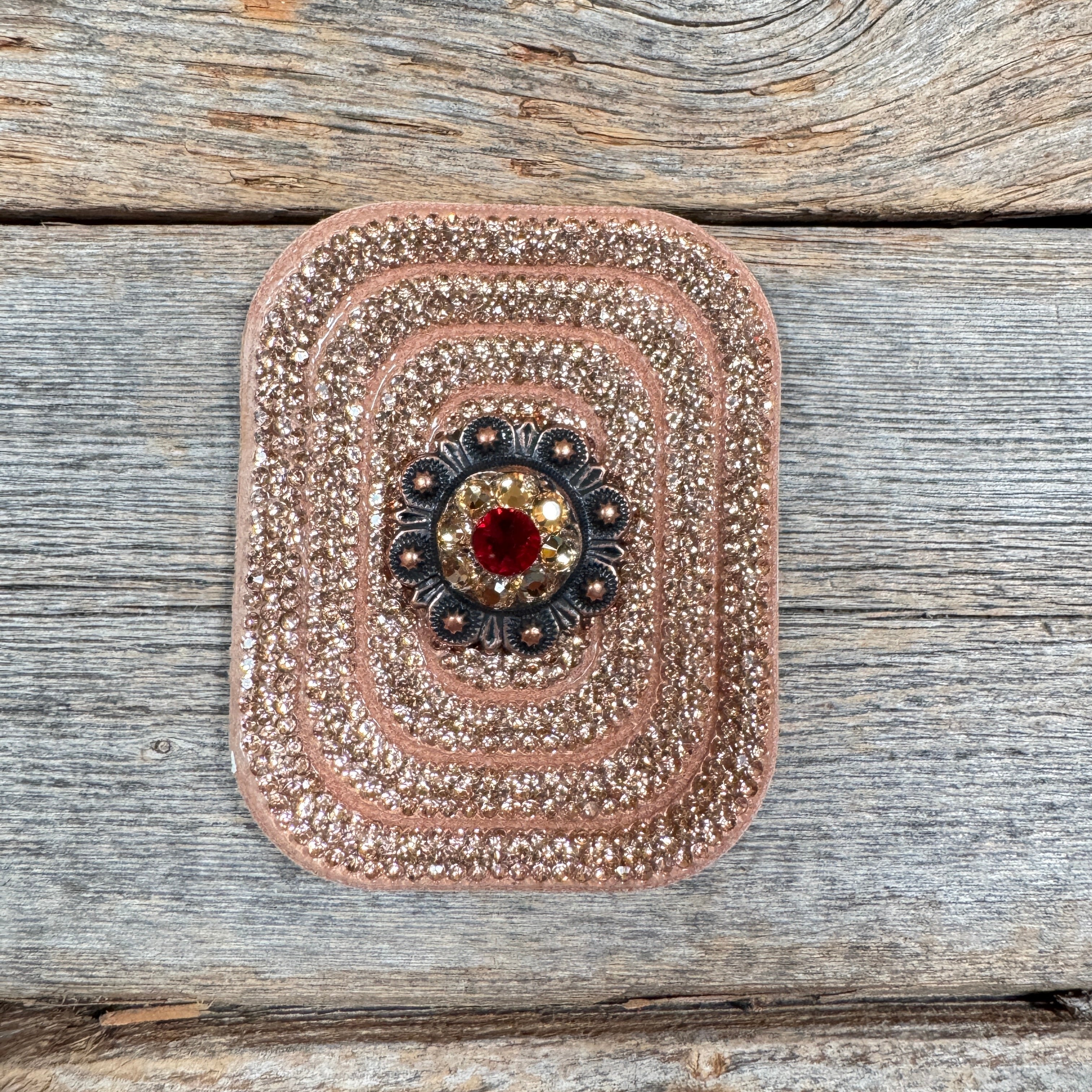 Copper Rectangle Rhinestone Rosette - Assorted Conchos — view 6