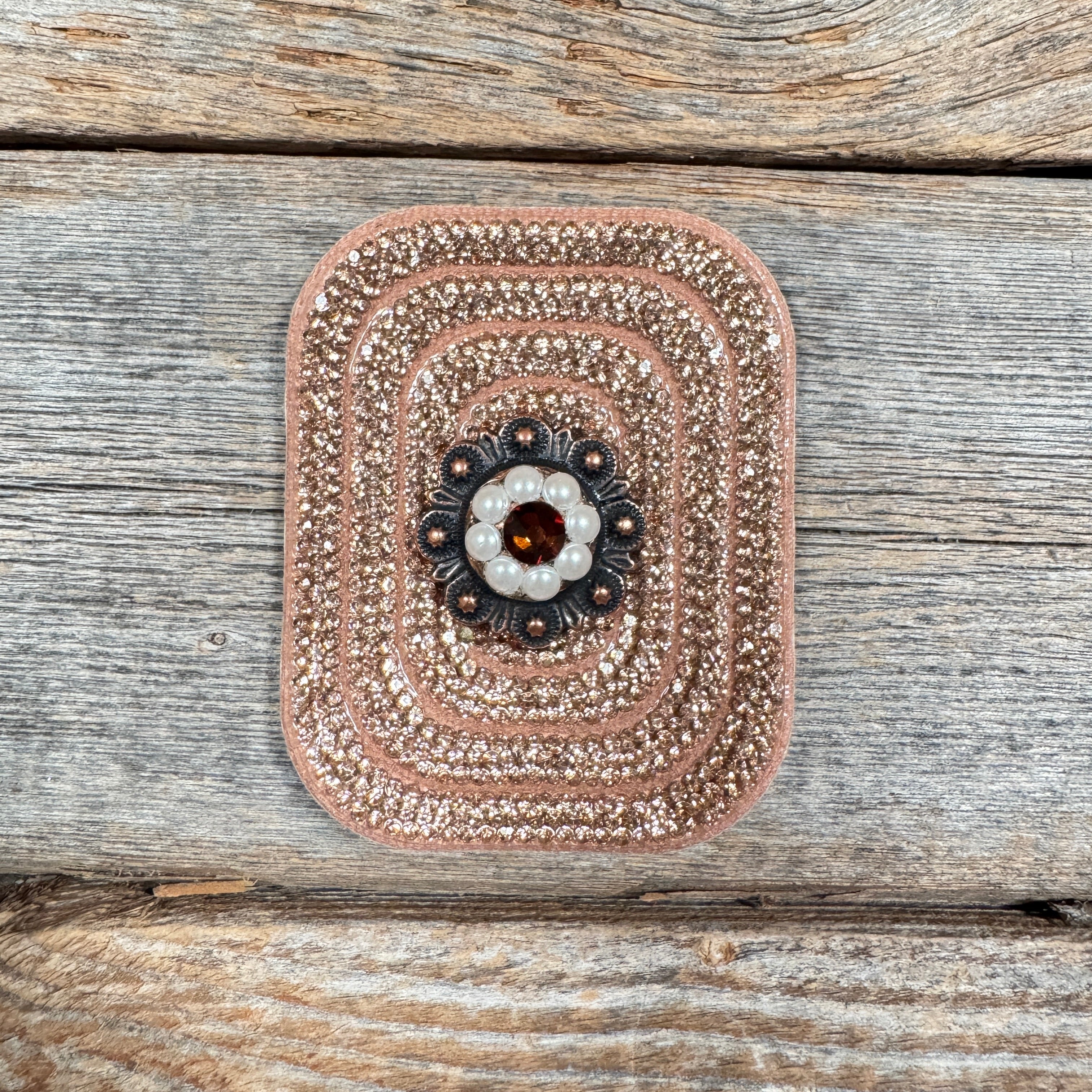 Copper Rectangle Rhinestone Rosette - Assorted Conchos — view 7