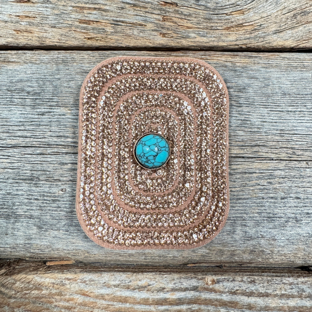 Copper Rectangle Rhinestone Rosette - Assorted Conchos — view 4