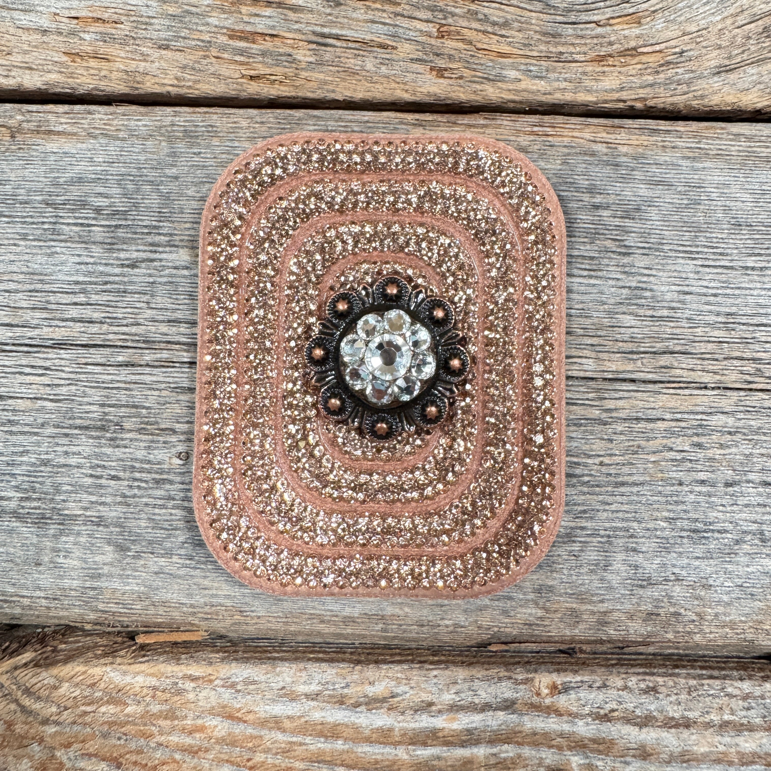 Copper Rectangle Rhinestone Rosette - Assorted Conchos — view 5