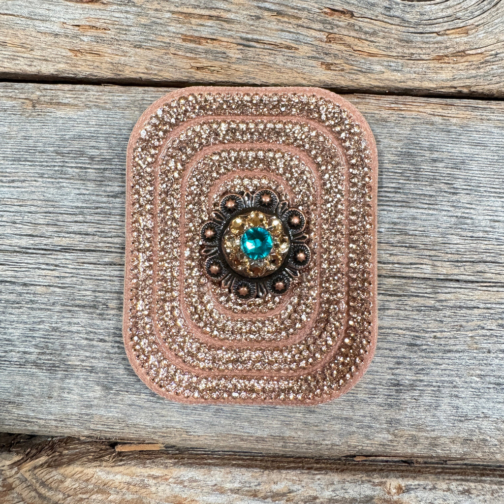 Copper Rectangle Rhinestone Rosette - Assorted Conchos — view 2