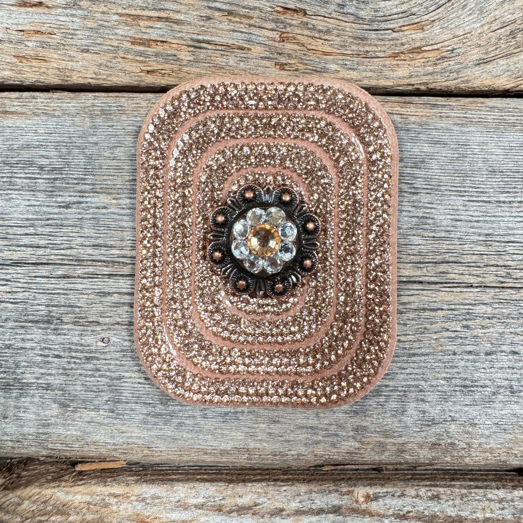 Copper Rectangle Rhinestone Rosette - Assorted Conchos — view 3