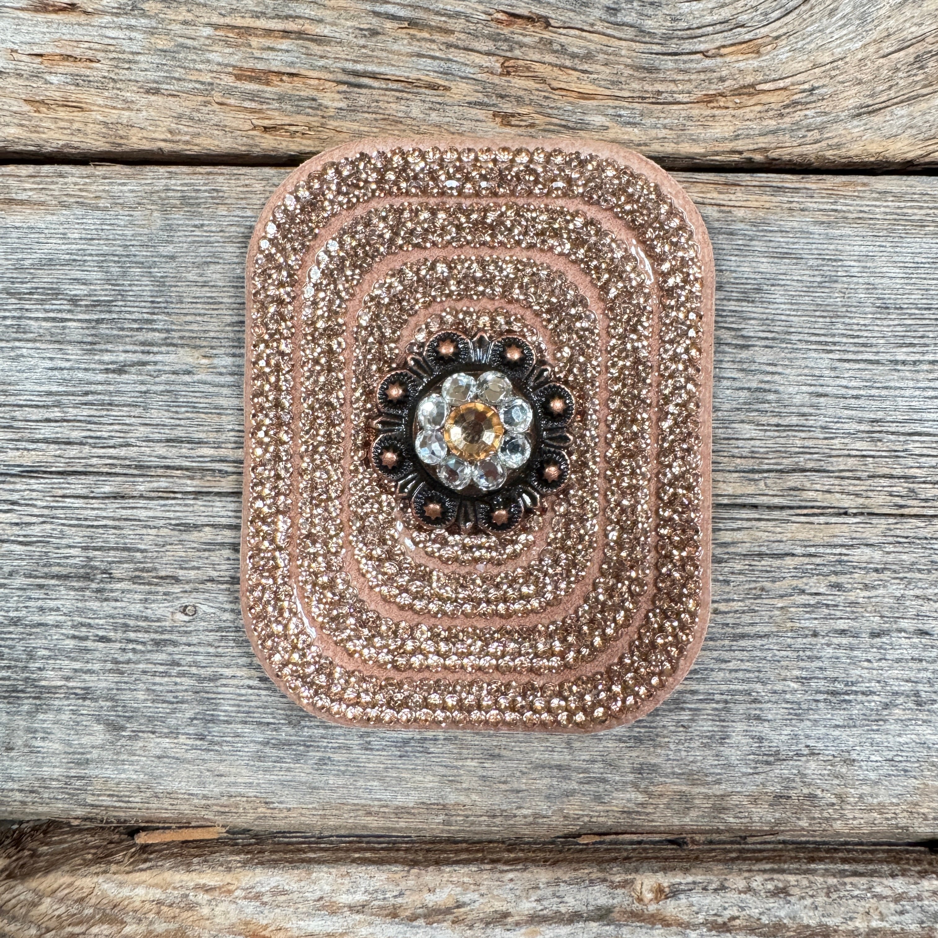 Copper Rectangle Rhinestone Rosette - Assorted Conchos — view 3