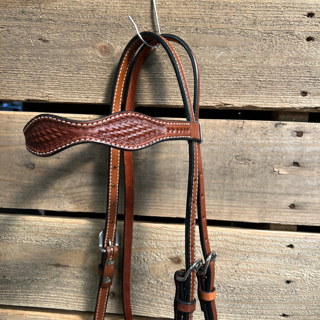 Medium Oil Basketweave Lime Loping Hackamore #LHK010 — view 3