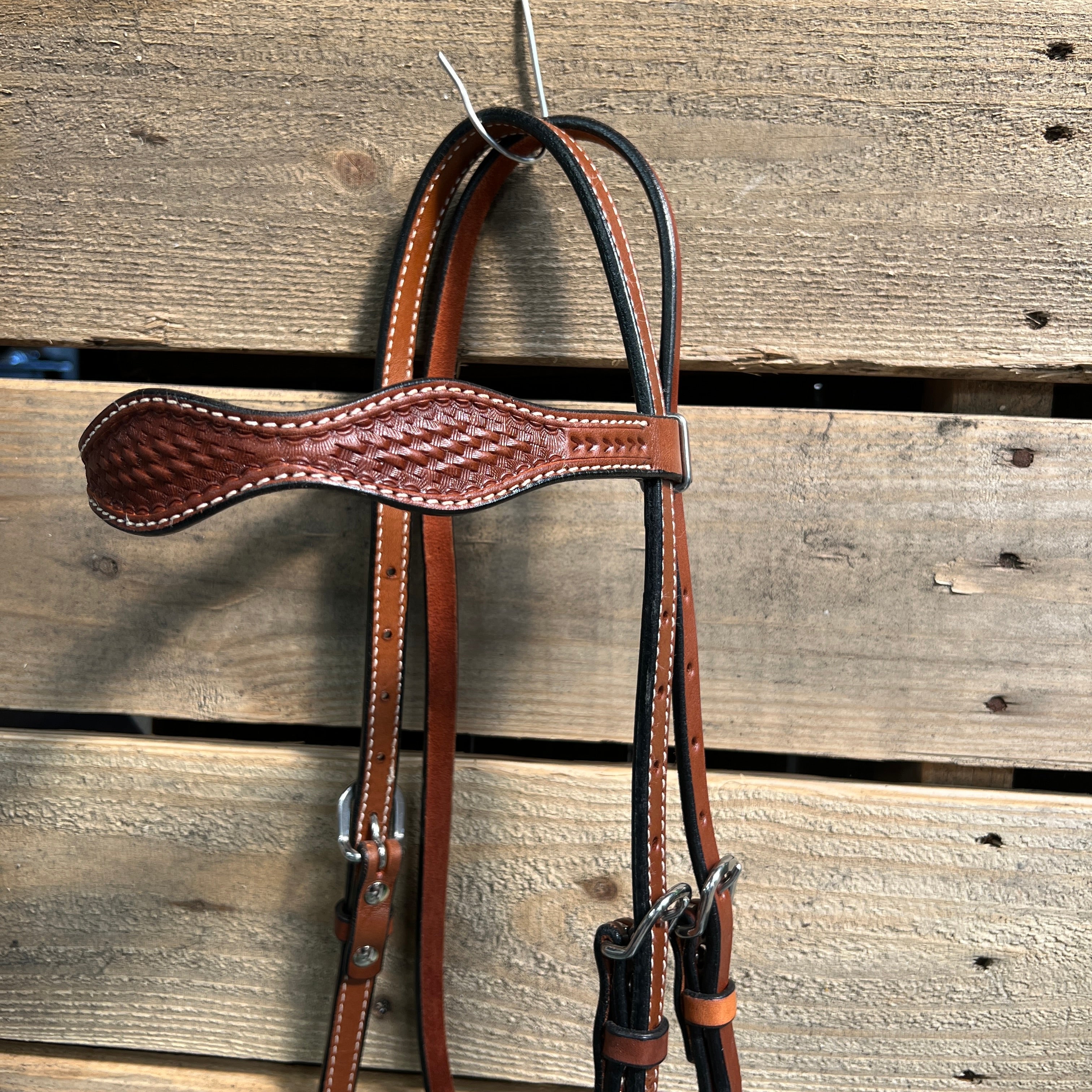 Medium Oil Basketweave Lime Loping Hackamore #LHK010 — view 3