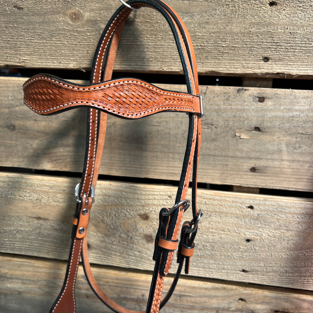 Light Oil Basketweave Neon Pink Loping Hackamore #LHK011 — view 3