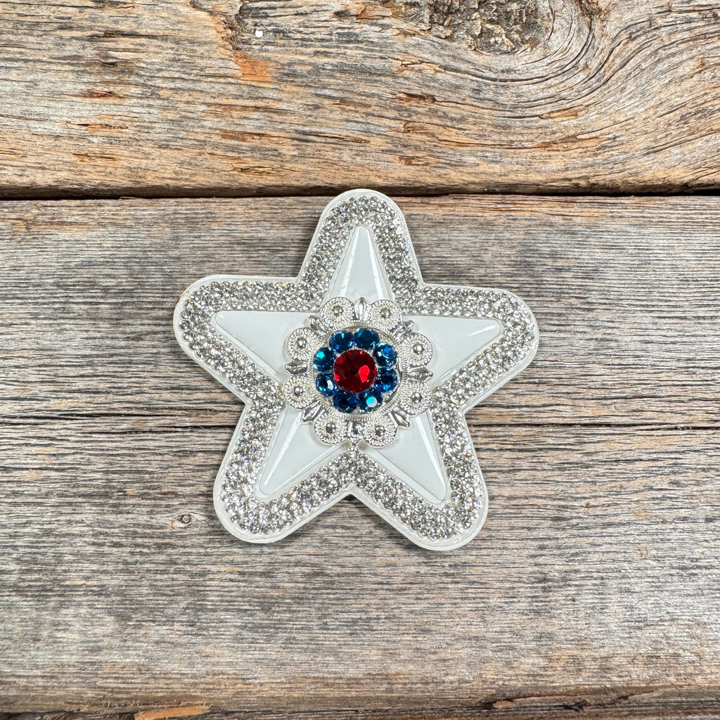 White Small Star Rhinestone Rosette - Assorted Conchos — view 6