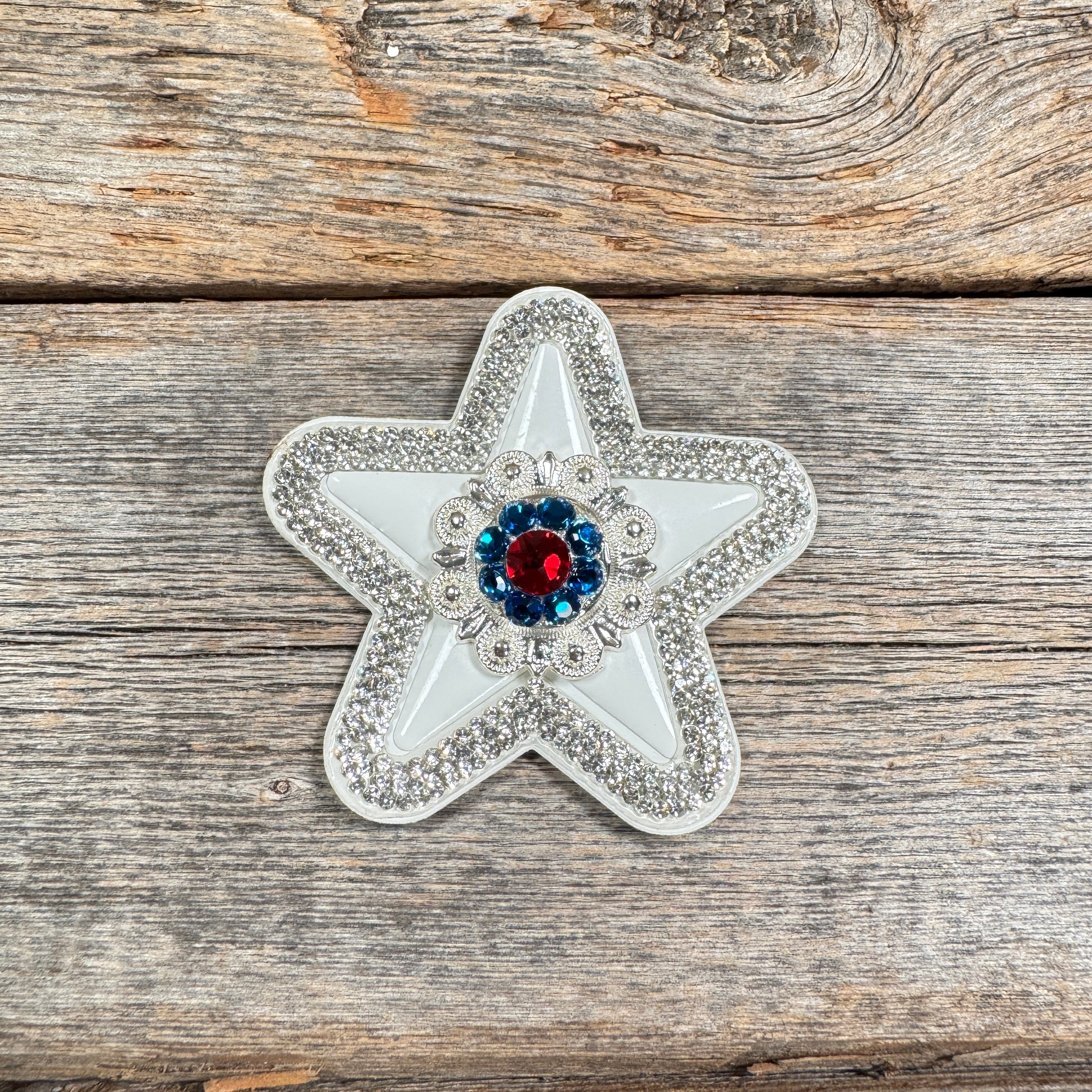 White Small Star Rhinestone Rosette - Assorted Conchos — view 6