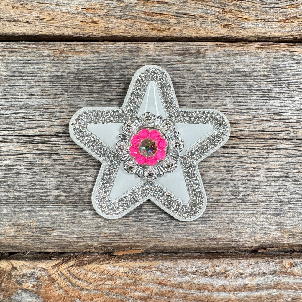 White Small Star Rhinestone Rosette - Assorted Conchos — view 7