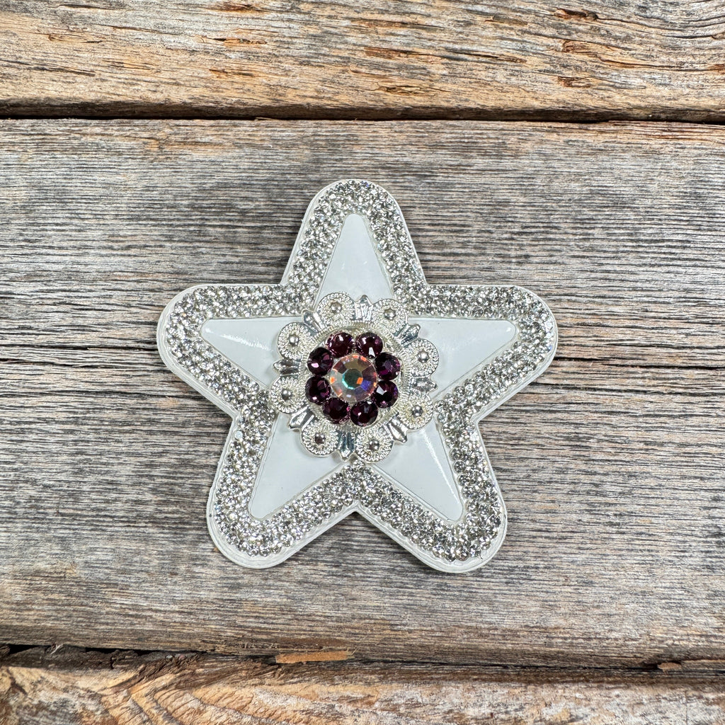 White Small Star Rhinestone Rosette - Assorted Conchos — view 4