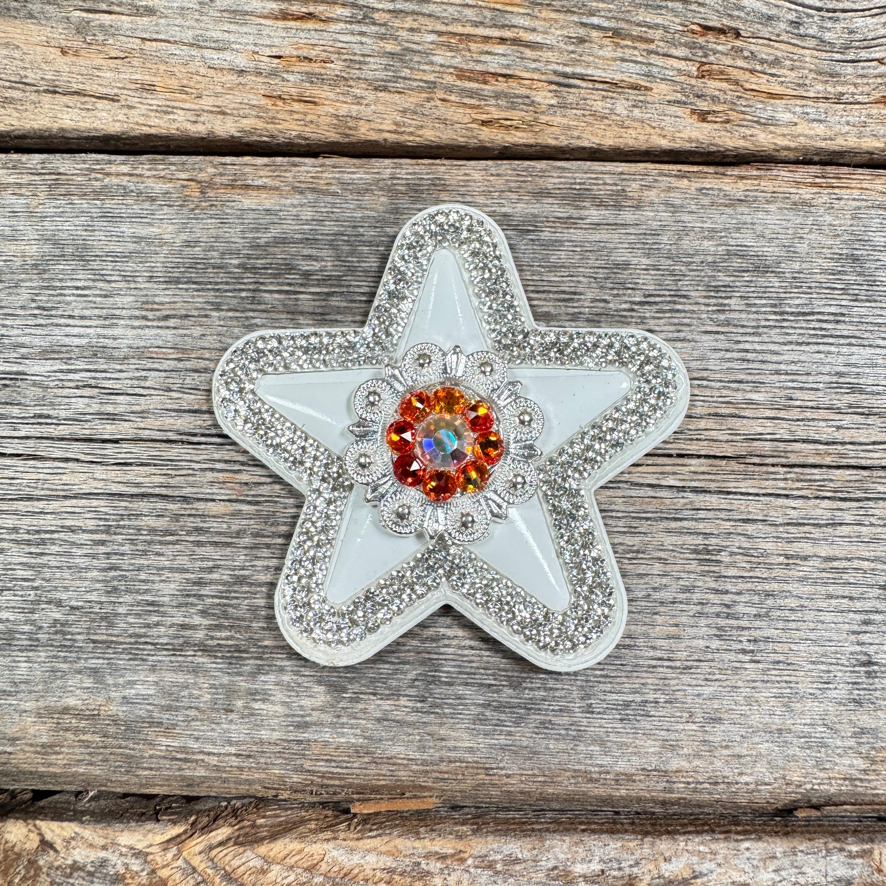 White Small Star Rhinestone Rosette - Assorted Conchos — view 2