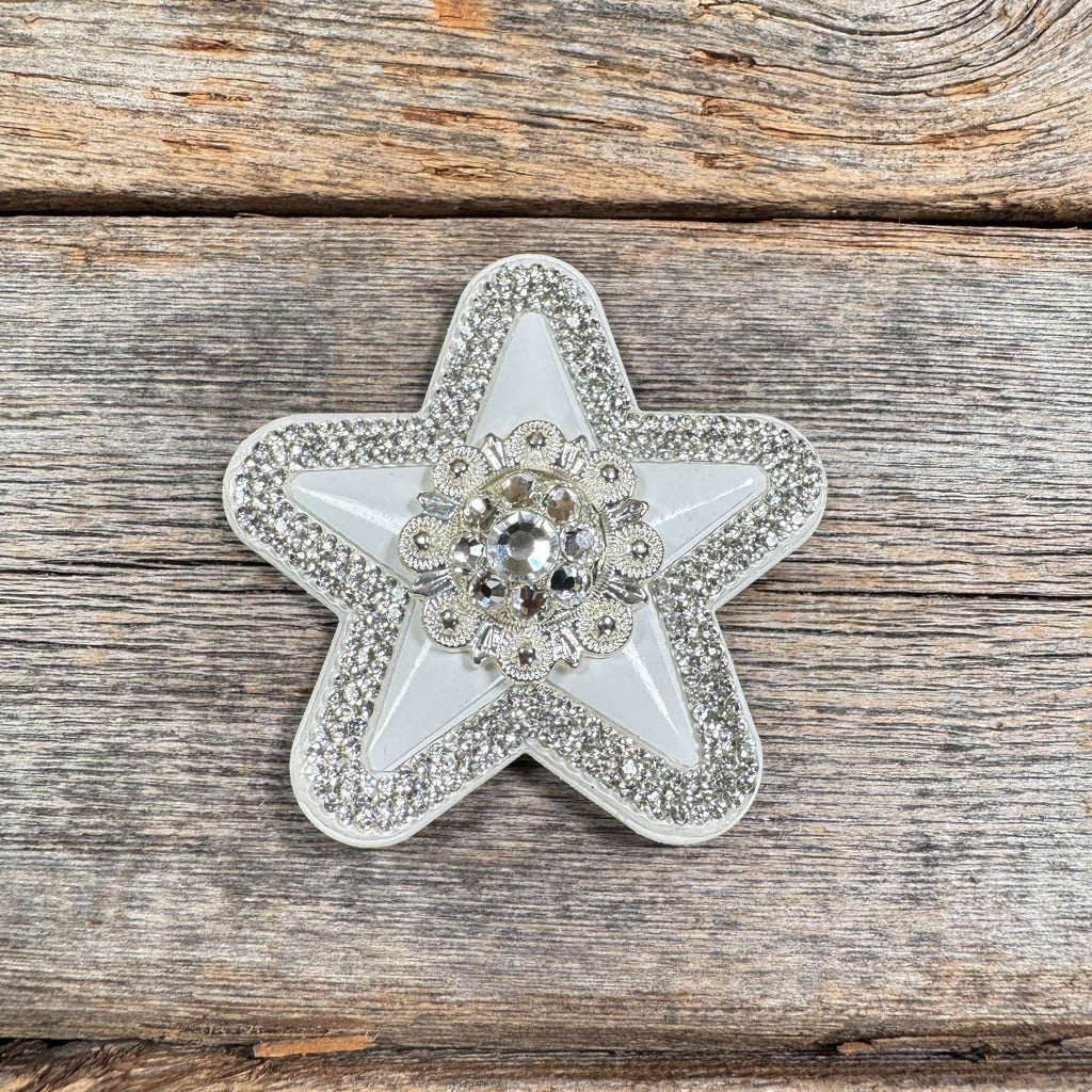 White Small Star Rhinestone Rosette - Assorted Conchos — view 3