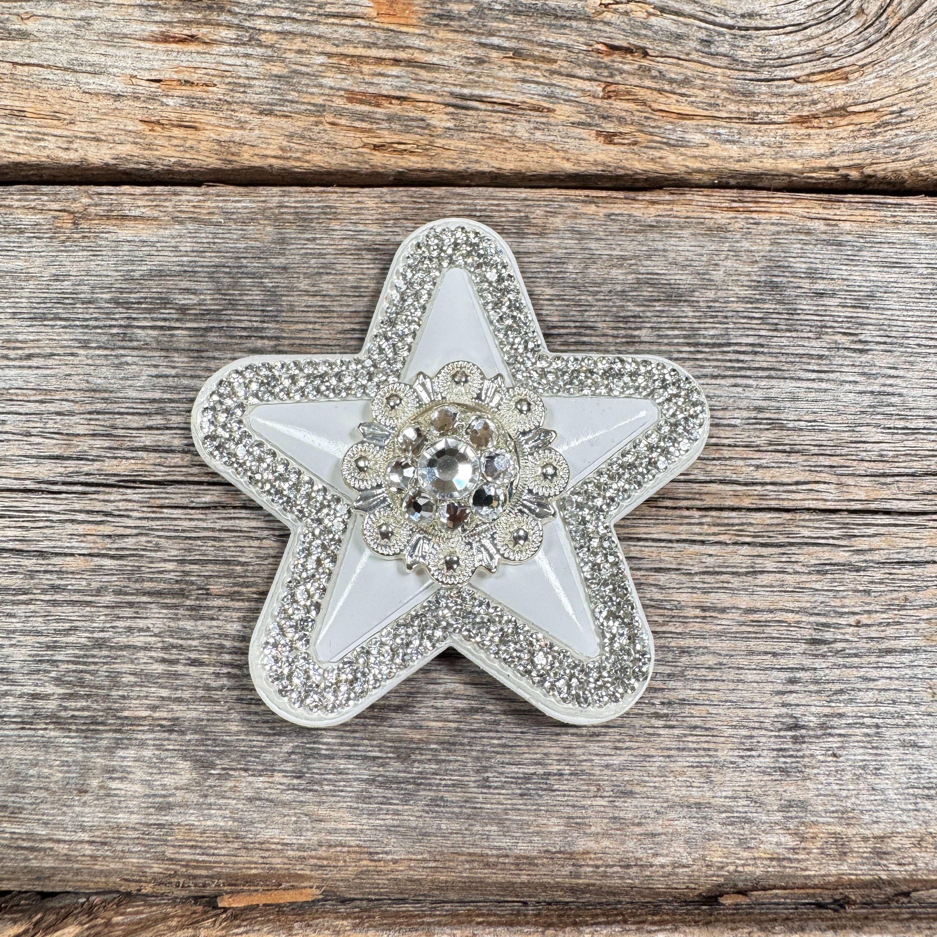 White Small Star Rhinestone Rosette - Assorted Conchos — view 3