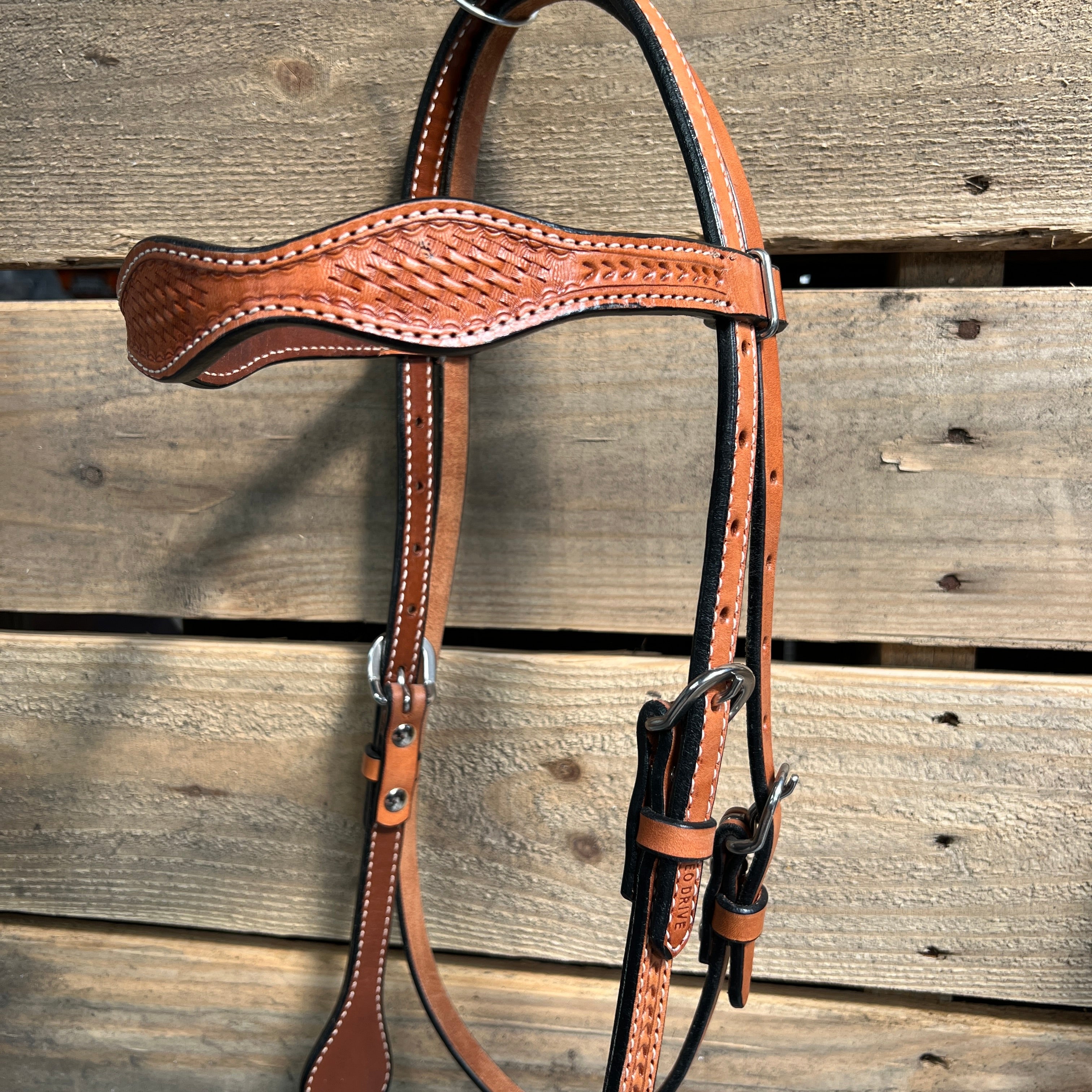 Light Oil Basketweave Tan Loping Hackamore #LHK013 — view 3