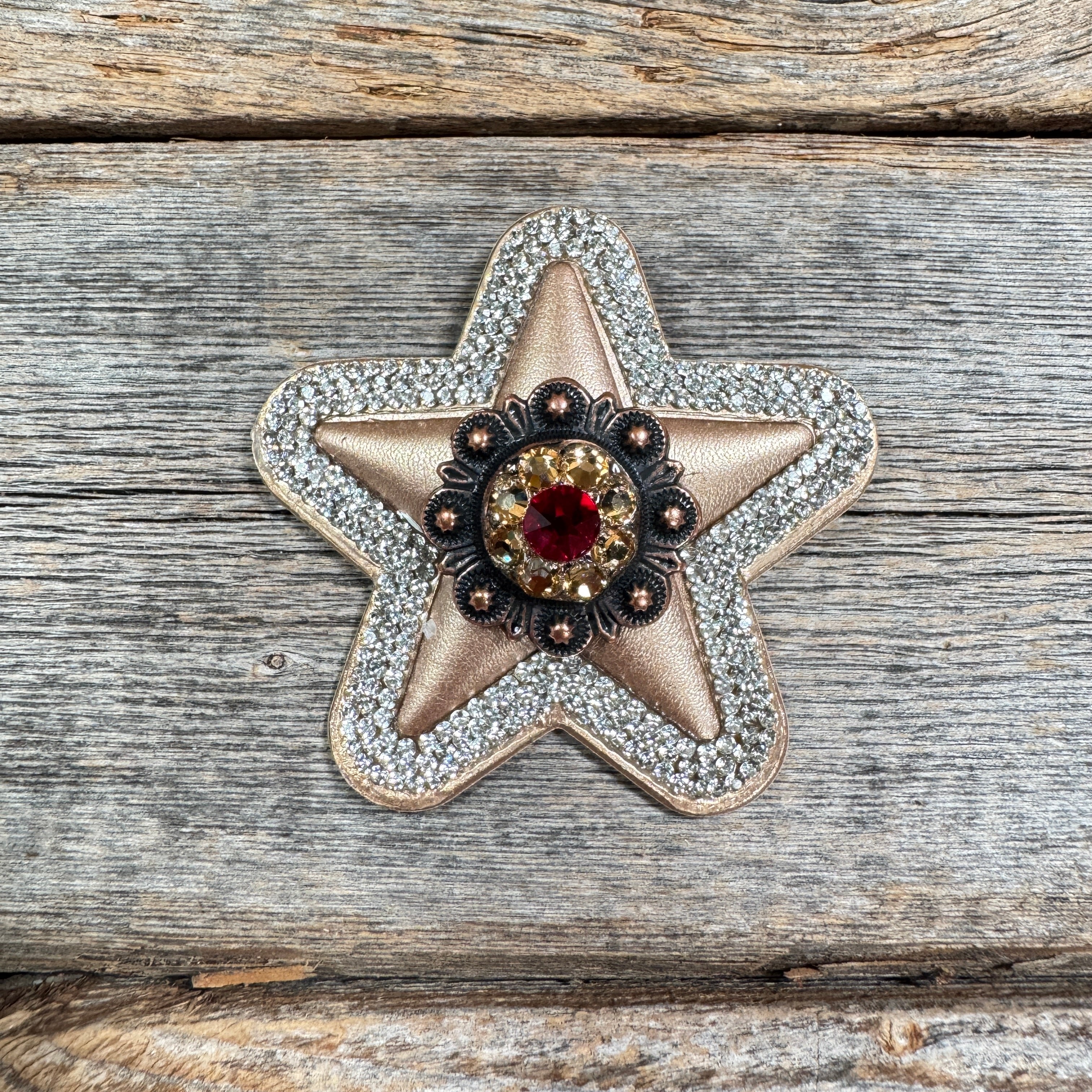 Bronze Small Star Rhinestone Rosette - Assorted Conchos — view 2
