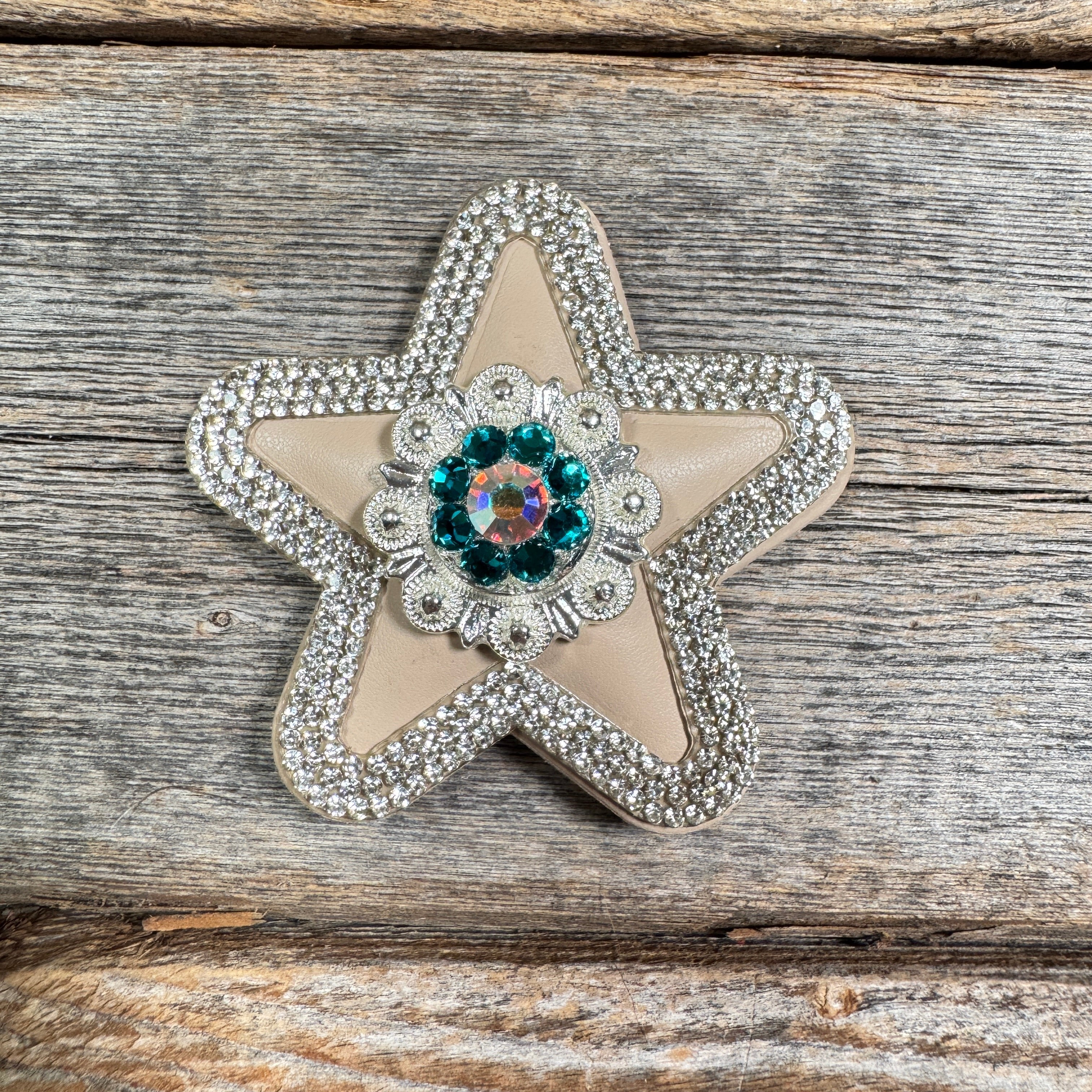 Tan Small Star Rhinestone Rosette - Assorted Conchos — view 6