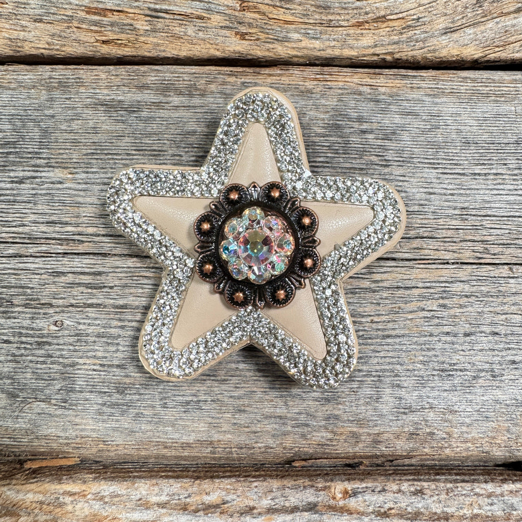 Tan Small Star Rhinestone Rosette - Assorted Conchos — view 7