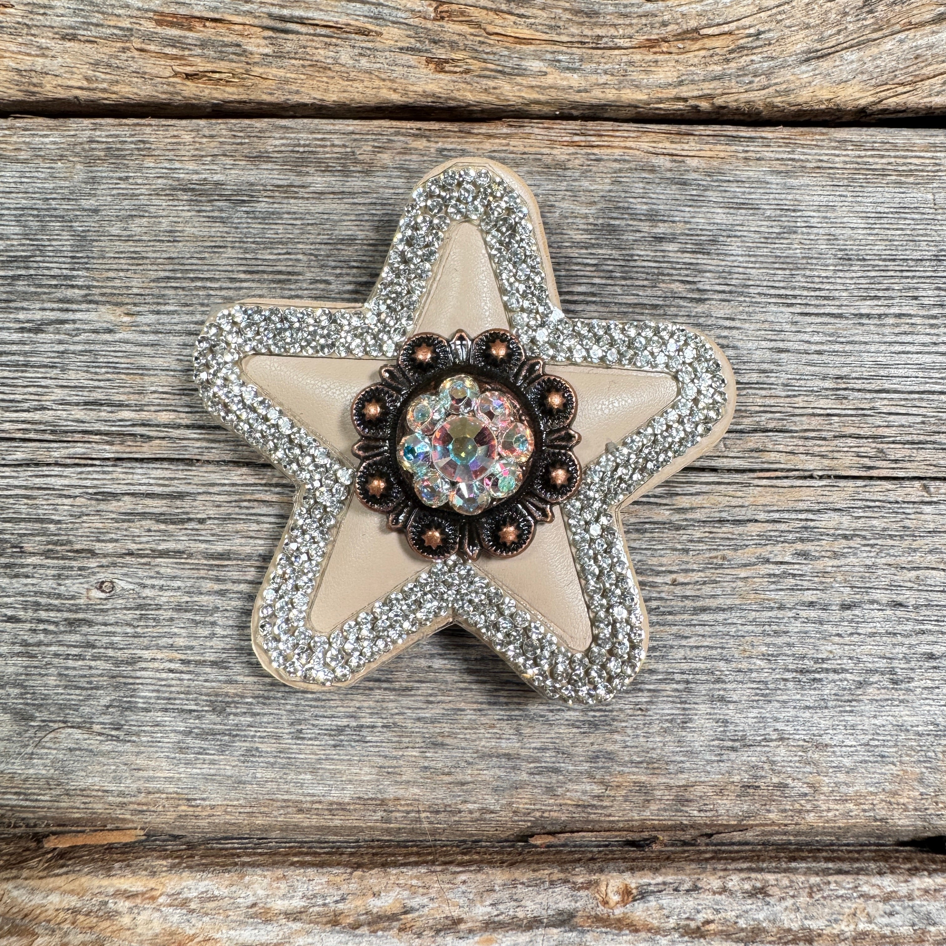 Tan Small Star Rhinestone Rosette - Assorted Conchos — view 7