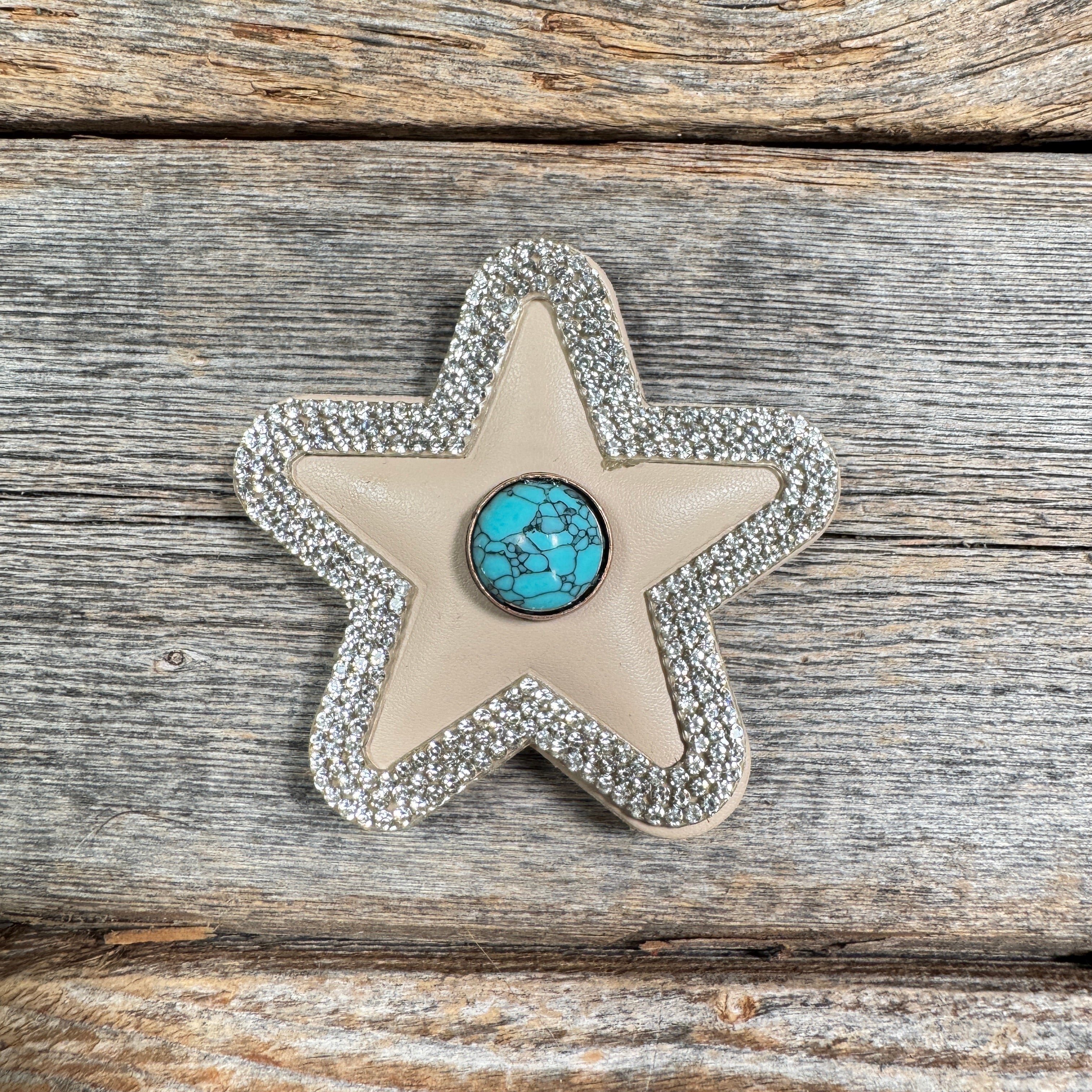 Tan Small Star Rhinestone Rosette - Assorted Conchos — view 5