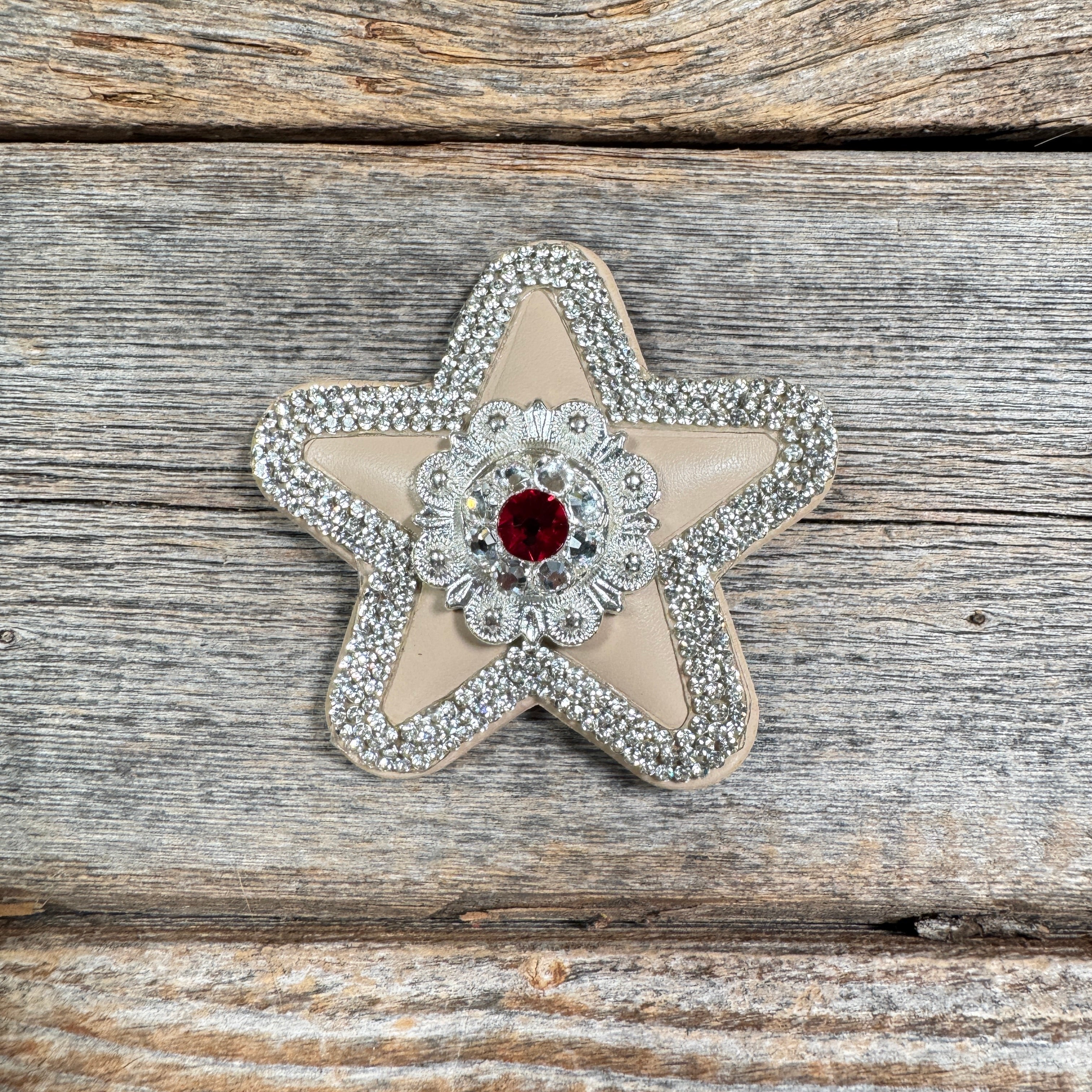 Tan Small Star Rhinestone Rosette - Assorted Conchos — view 3