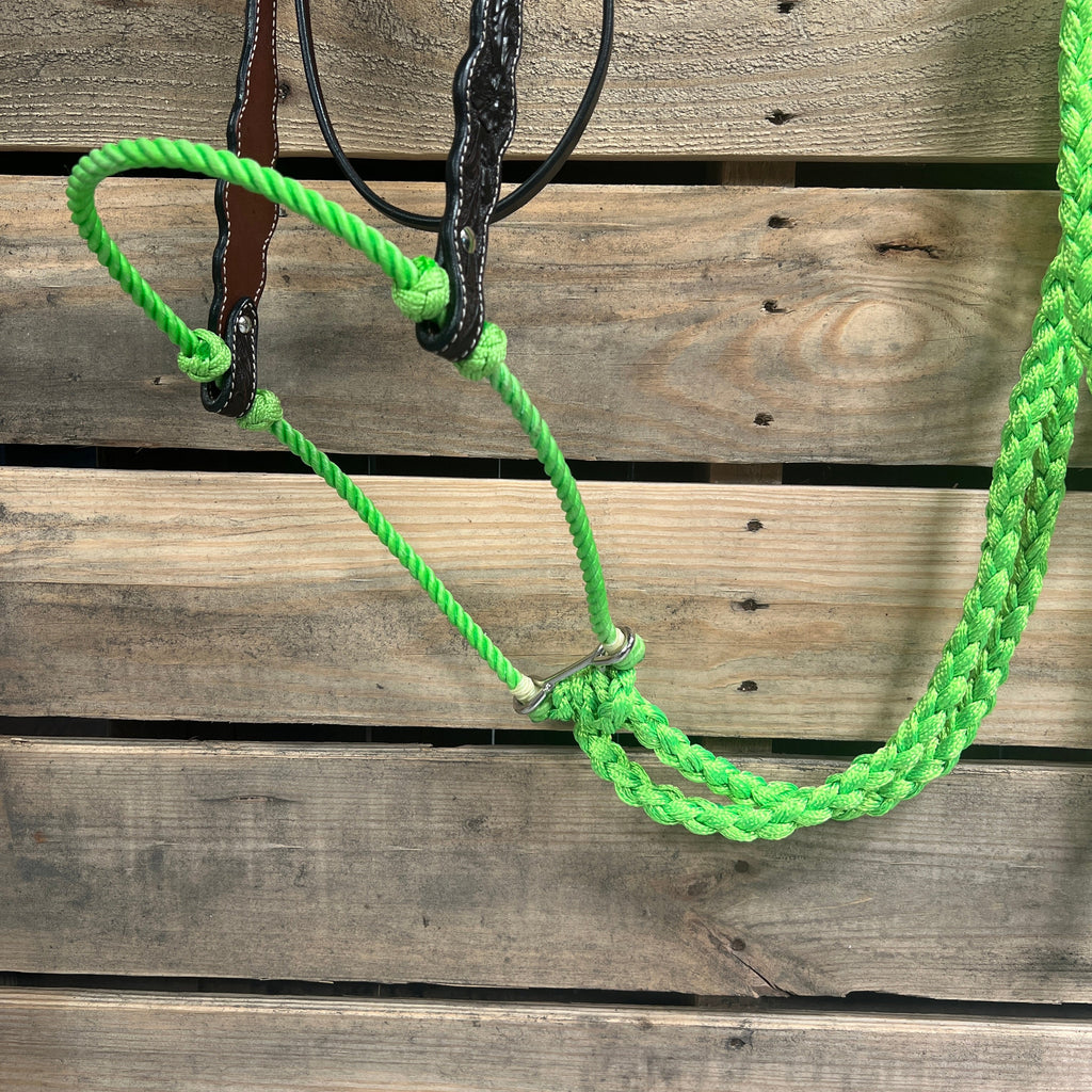 Dark Oil Floral Scalloped Lime Loping Hackamore #LHK019 — view 2