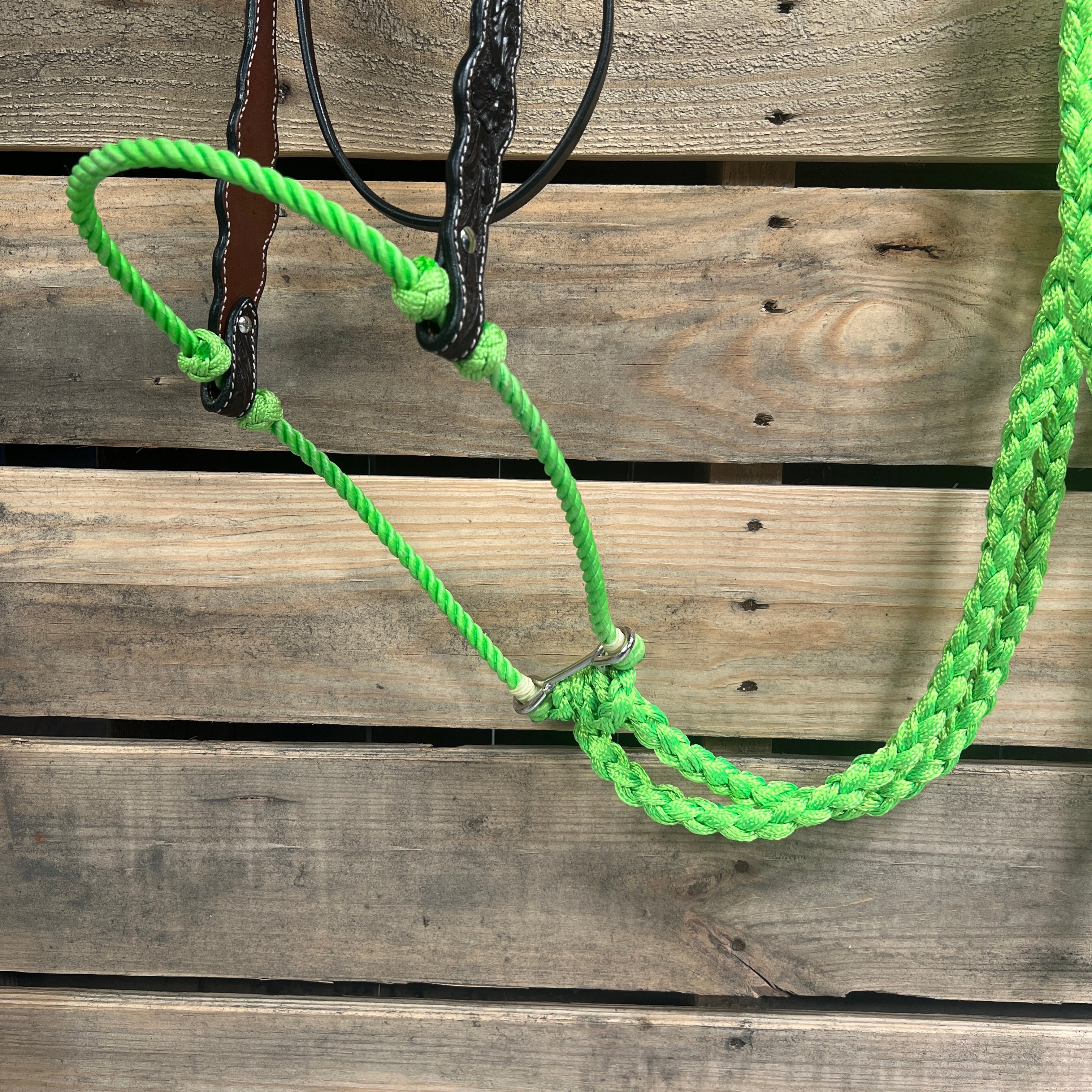 Dark Oil Floral Scalloped Lime Loping Hackamore #LHK019 — view 2