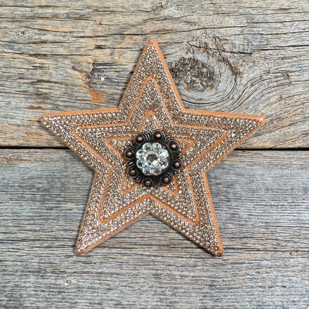 Copper Big Star Rhinestone Rosette - Assorted Conchos — view 4