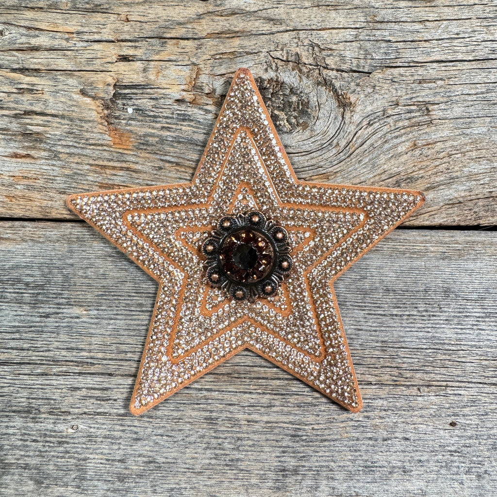 Copper Big Star Rhinestone Rosette - Assorted Conchos — view 6