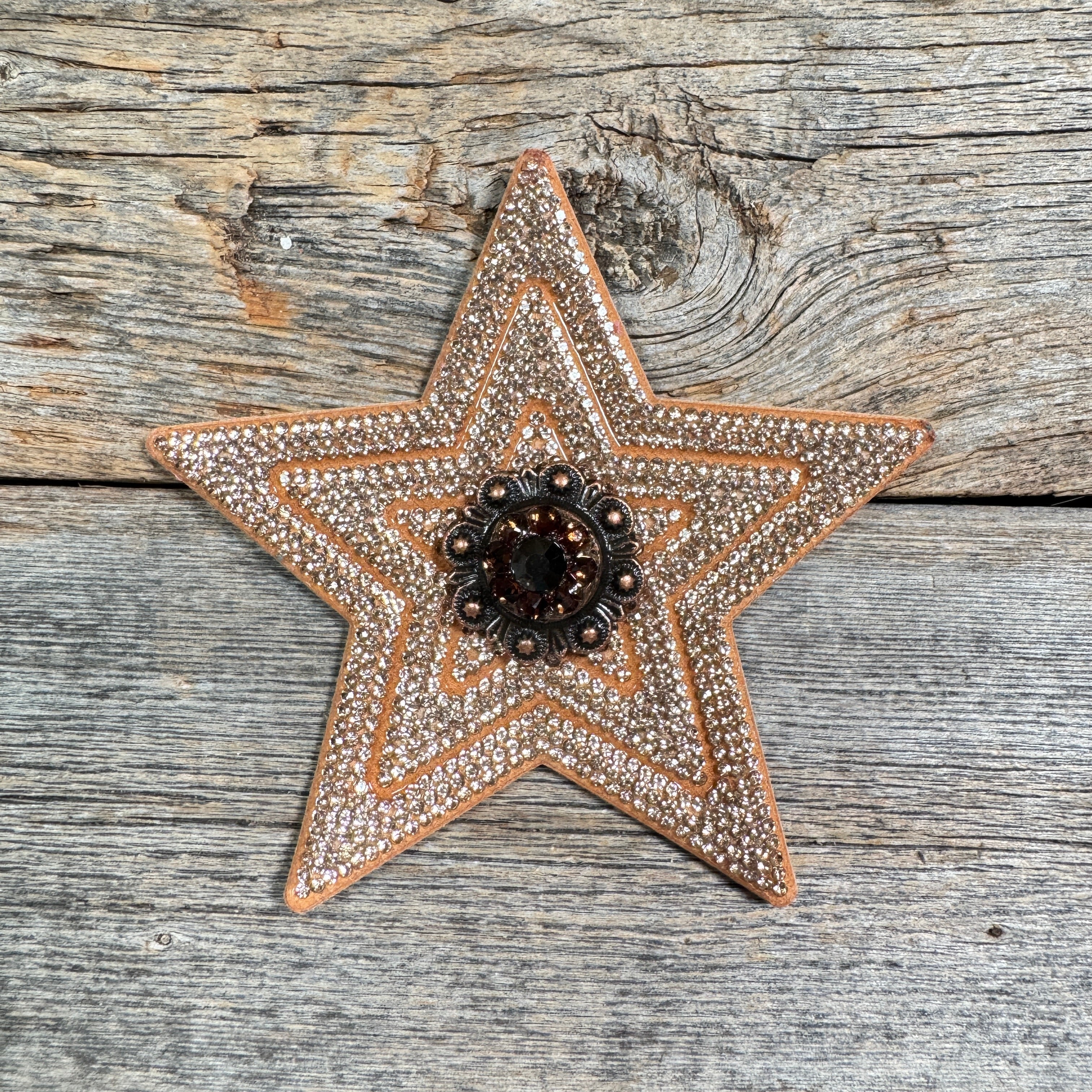 Copper Big Star Rhinestone Rosette - Assorted Conchos — view 6