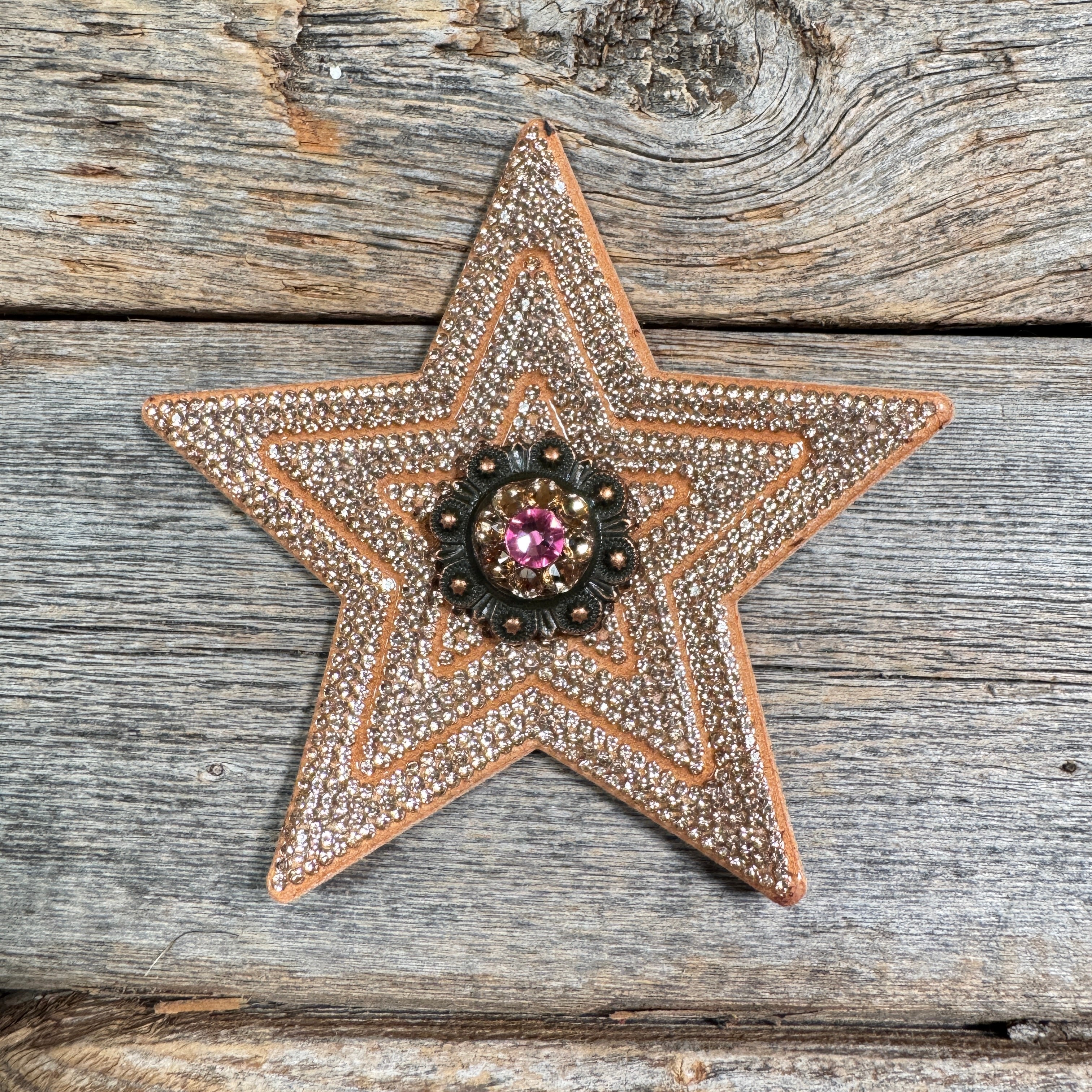 Copper Big Star Rhinestone Rosette - Assorted Conchos — view 7