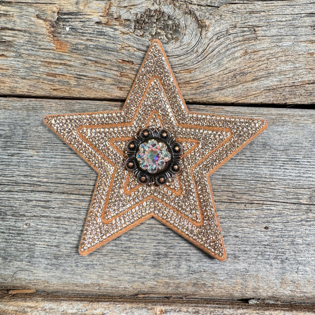 Copper Big Star Rhinestone Rosette - Assorted Conchos — view 2