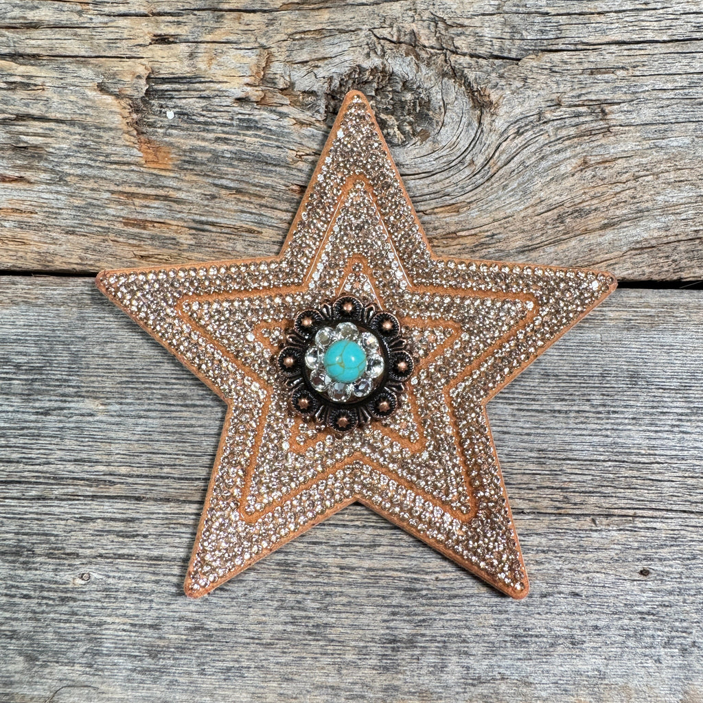 Copper Big Star Rhinestone Rosette - Assorted Conchos — view 3