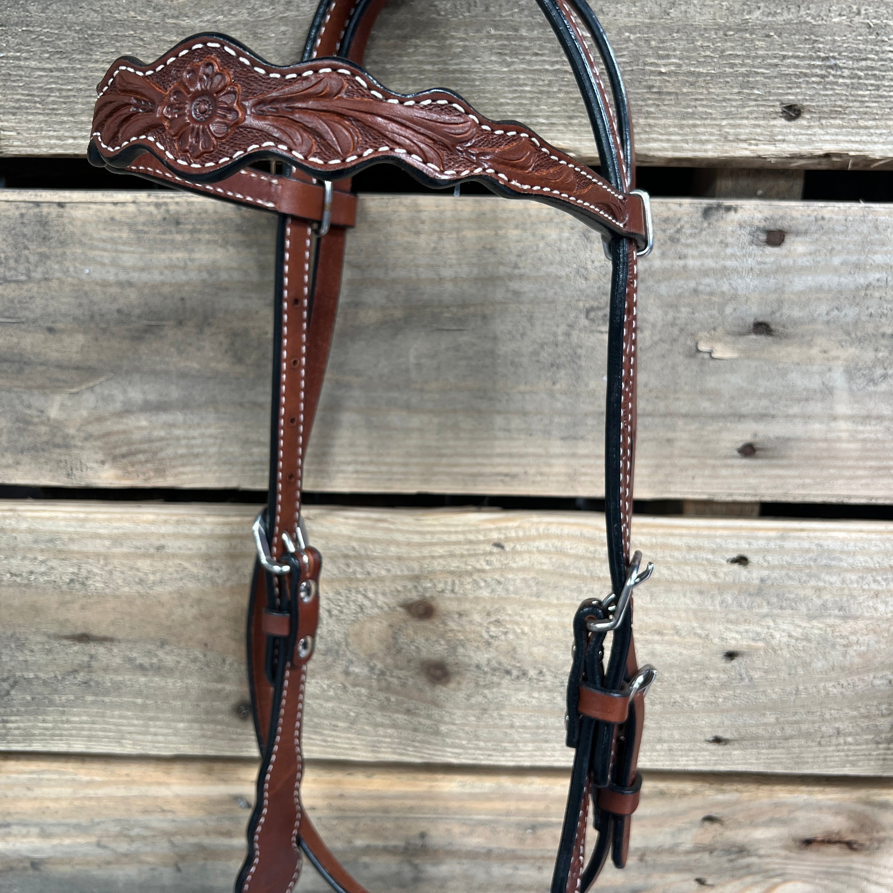 Medium Oil Floral Scalloped Purple Loping Hackamore #LHK022 — view 3
