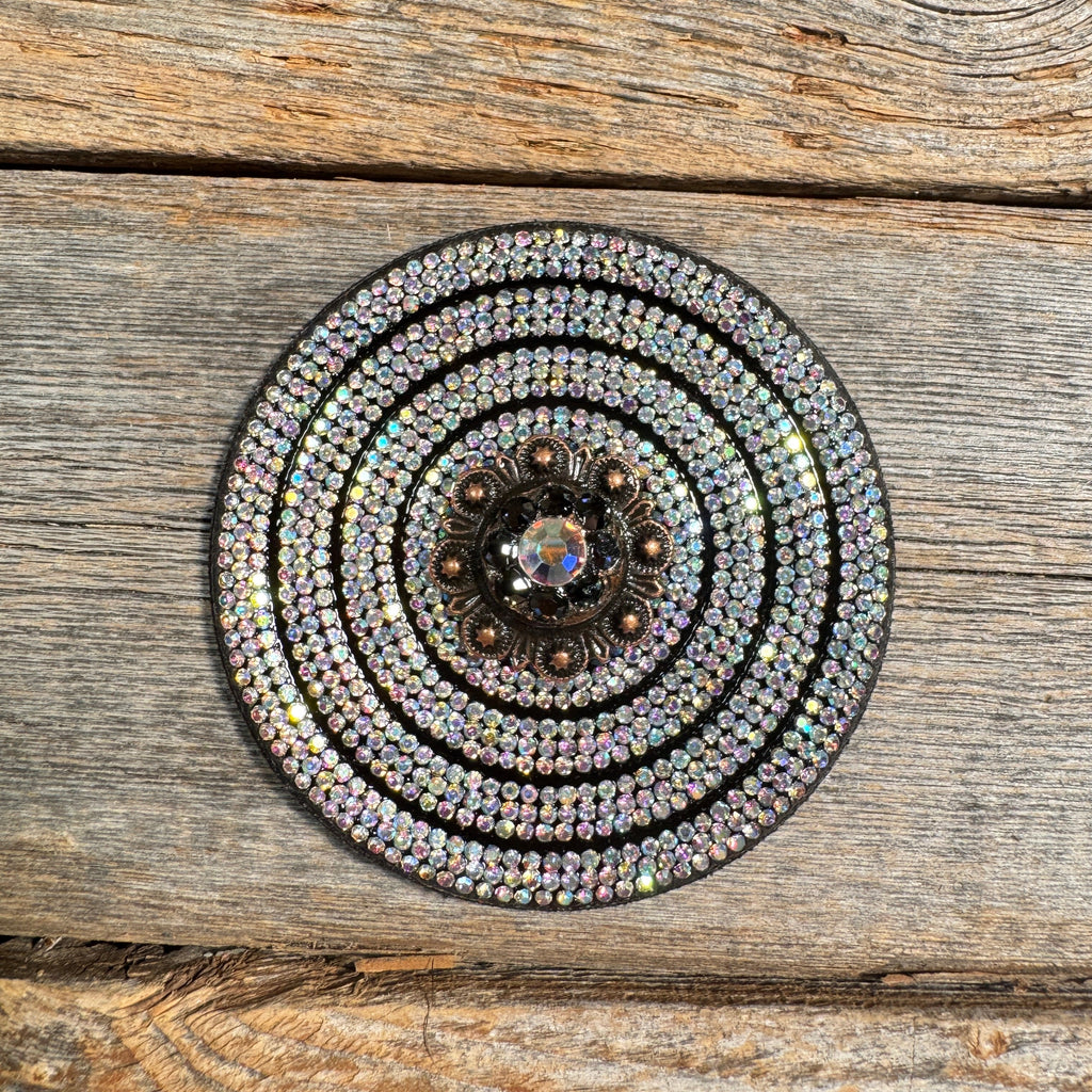 Black AB Circle Rhinestone Rosette - Assorted Conchos — view 7