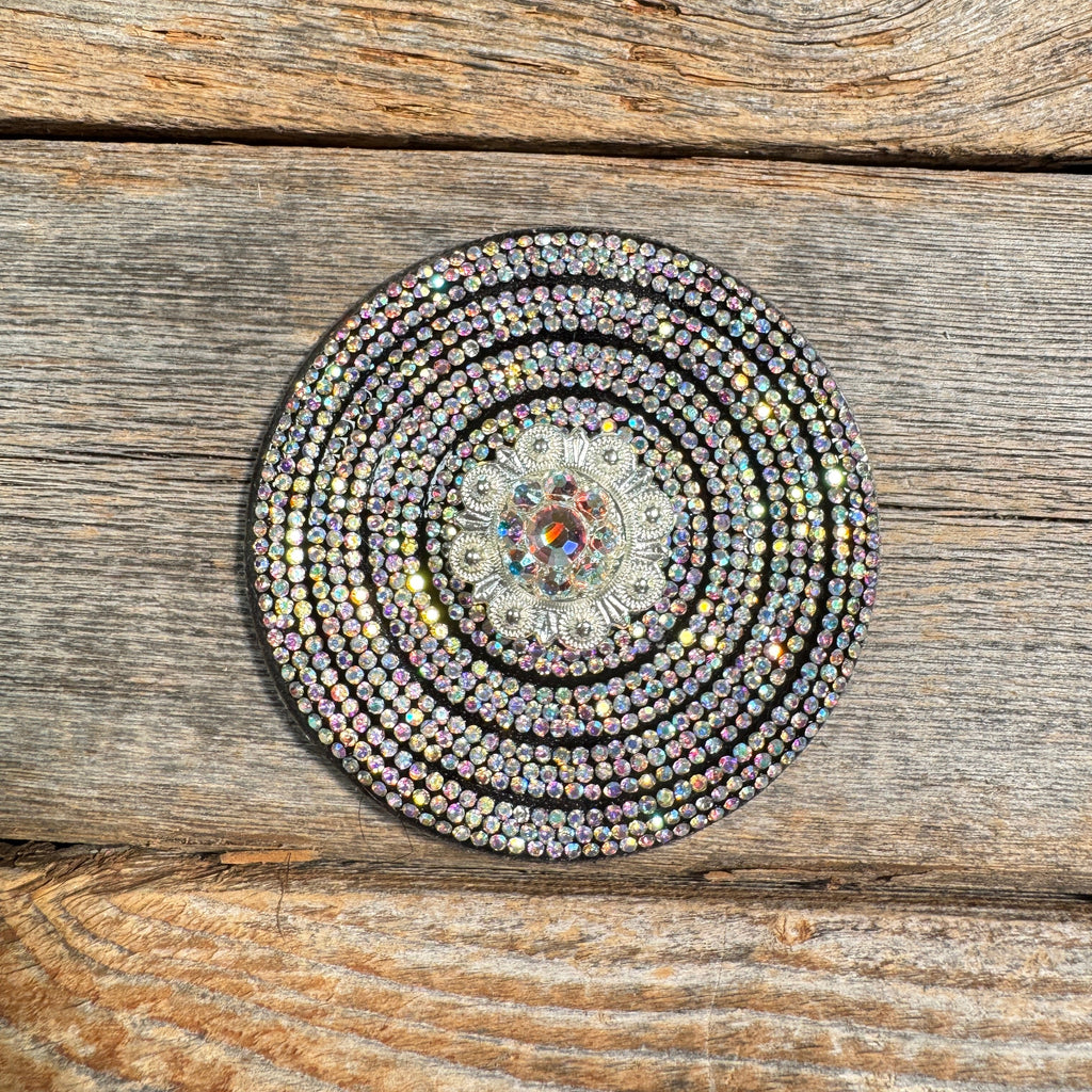 Black AB Circle Rhinestone Rosette - Assorted Conchos — view 5