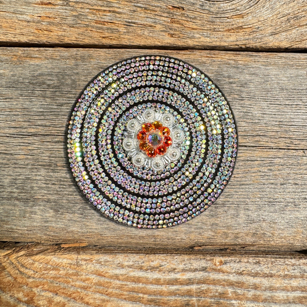 Black AB Circle Rhinestone Rosette - Assorted Conchos — view 2