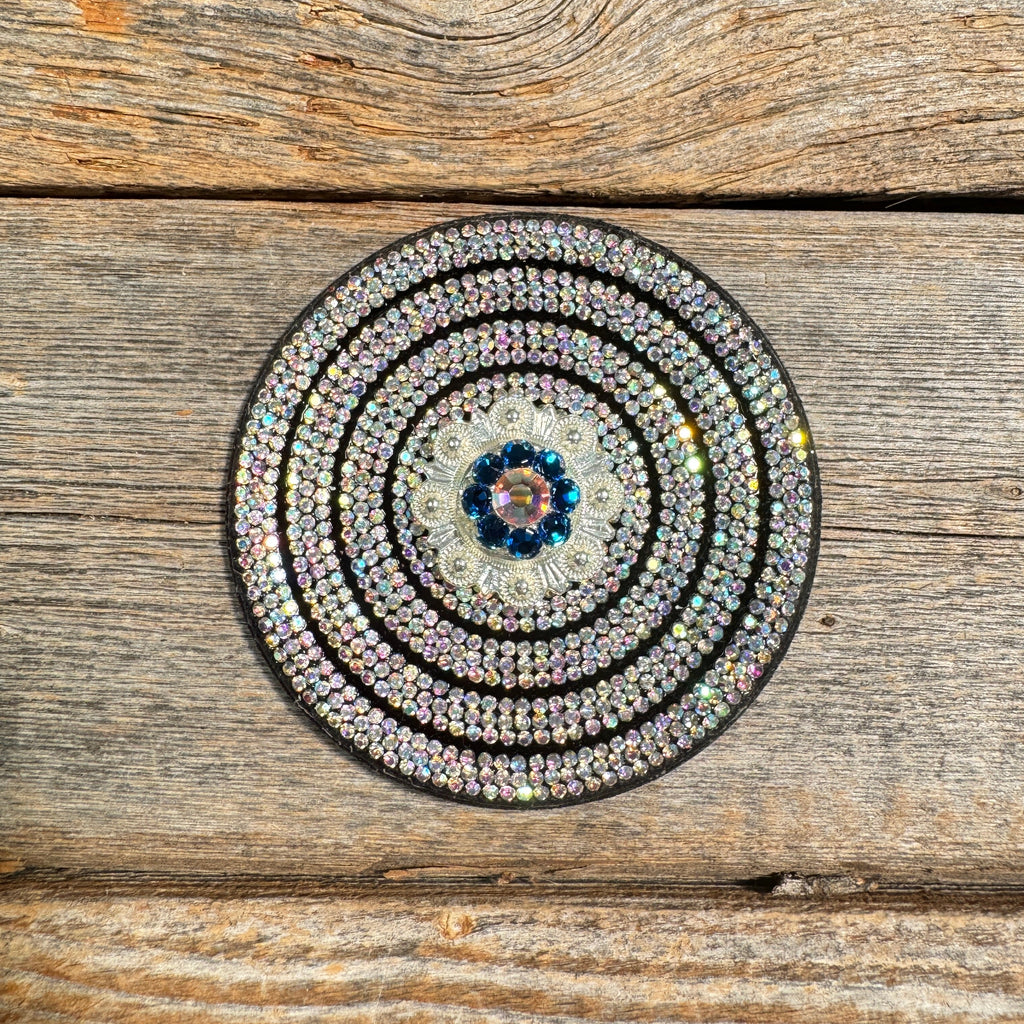 Black AB Circle Rhinestone Rosette - Assorted Conchos — view 3