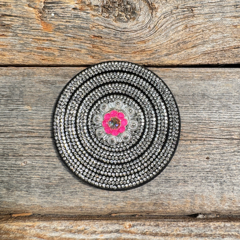 Black Clear Circle Rhinestone Rosette - Assorted Conchos — view 6