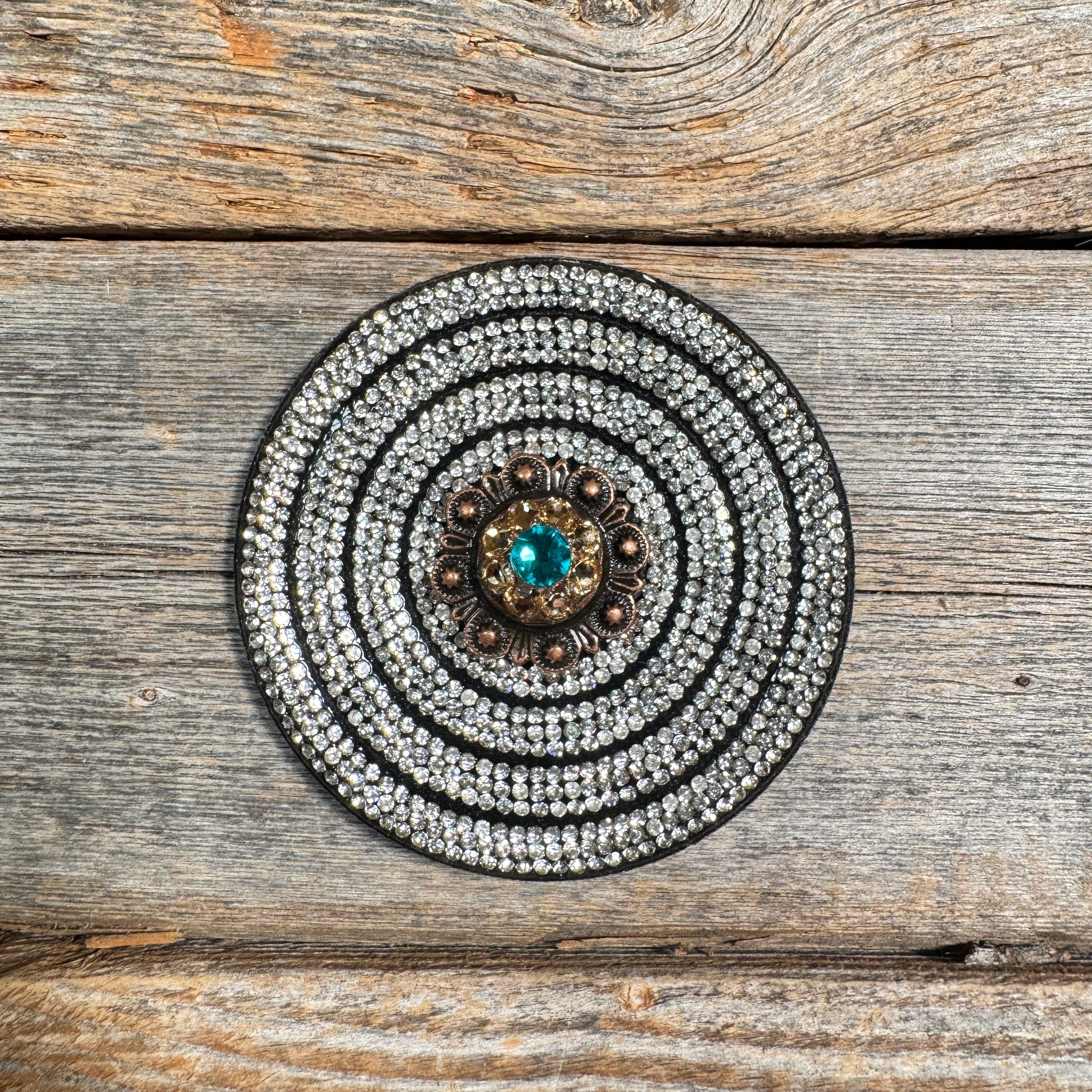 Black Clear Circle Rhinestone Rosette - Assorted Conchos — view 7